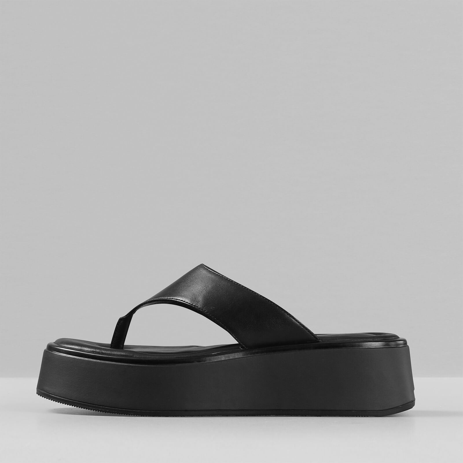 Vagabond Women's Courtney Leather Toe Post Sandals - Black/Black - UK 4