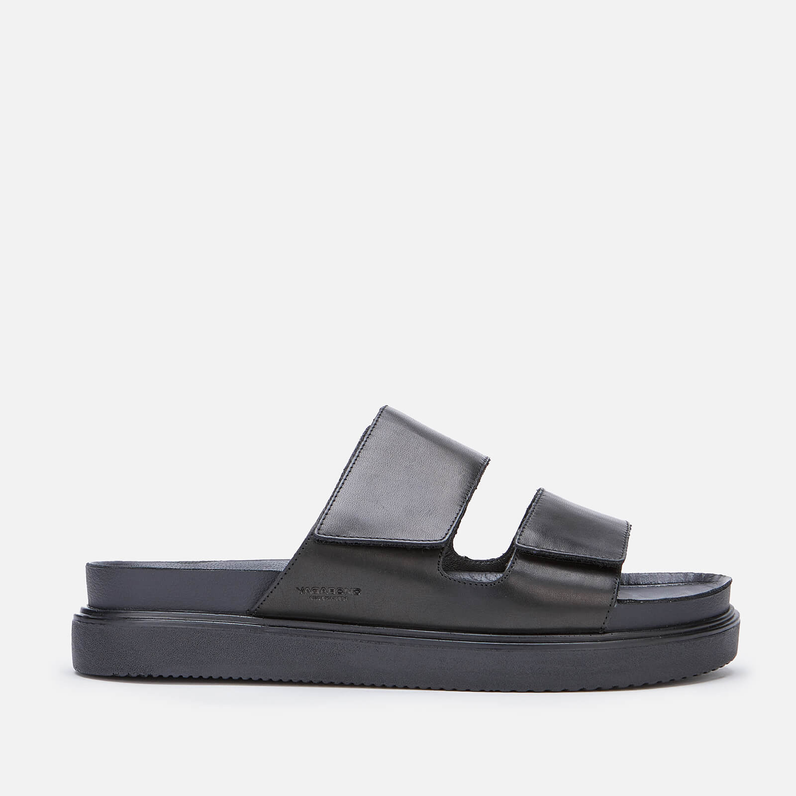 Vagabond Men's Seth Leather Double Strap Sandals - Black - UK 7