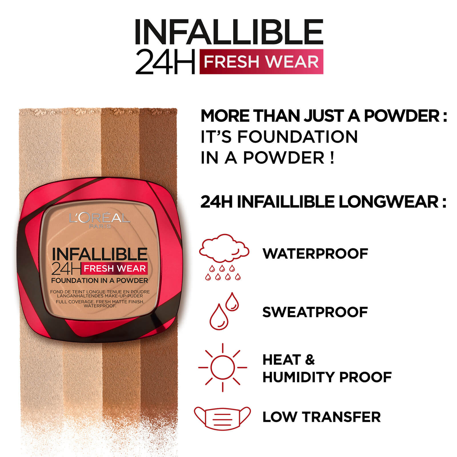 Thumbnail - L'Oréal Paris Infallible 24-Stunden Fresh Wear Foundation Powder 9 g (Verschiedene Farbtöne) - 330 Hazelnut