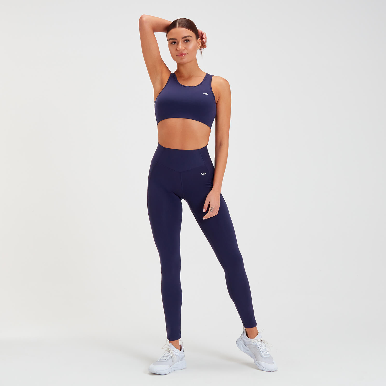 5056379693188 - Sculpt lasergeschnittener Sport-BH für Damen — Navy - XXS