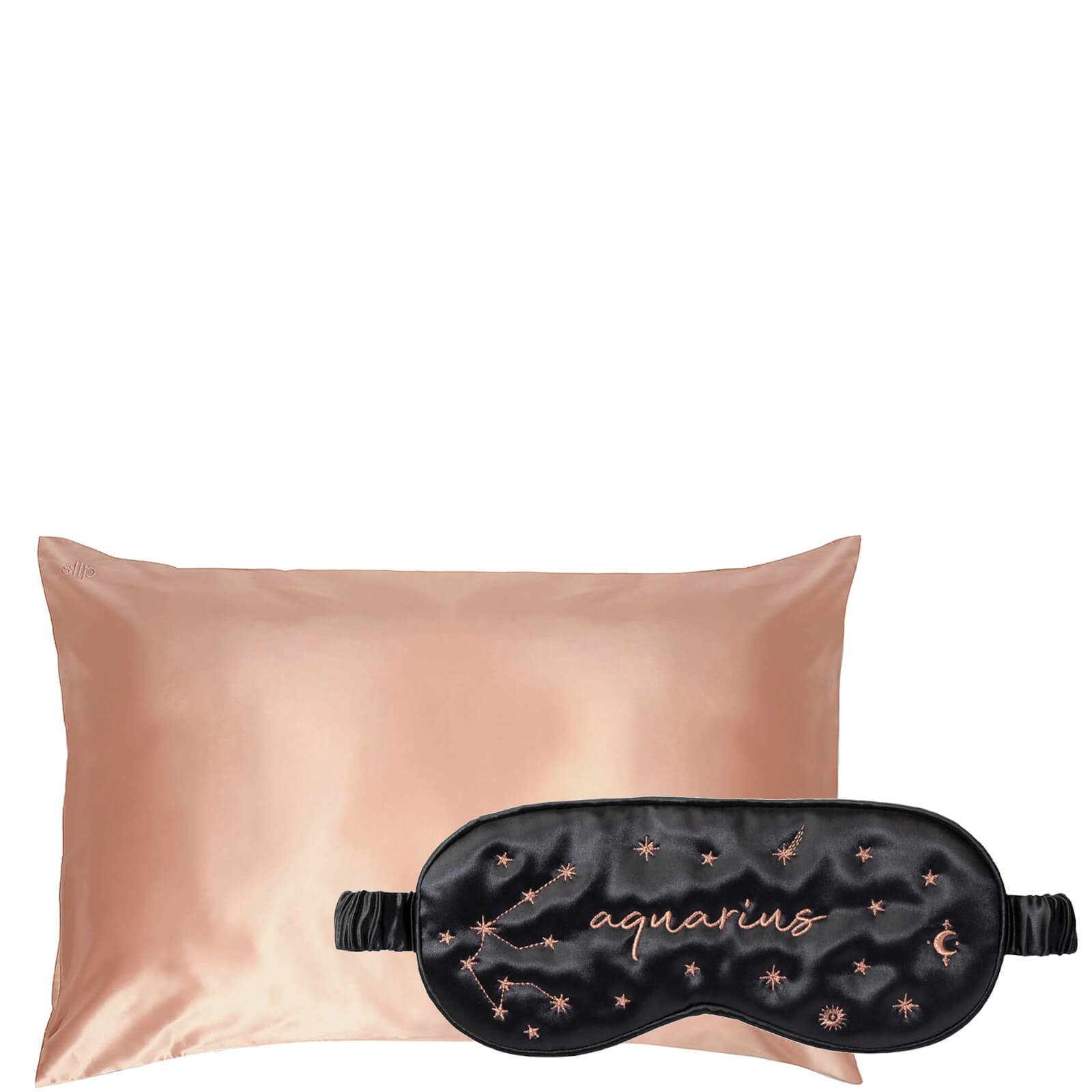 Slip Exclusive Zodiac Sleep Mask and Rose Gold Pillowcase (Various Options) - Aquarius