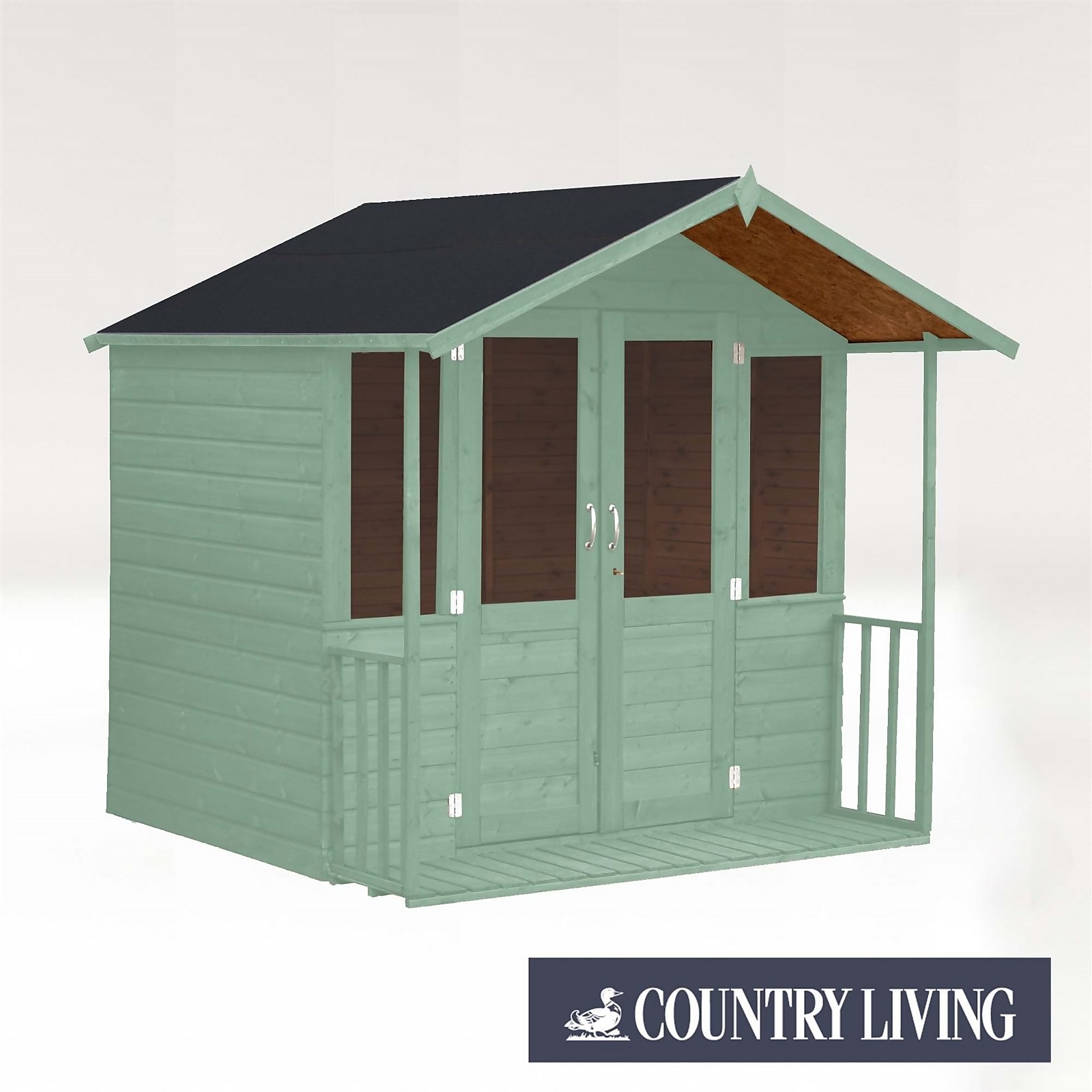 Photo of Country Living Flintham 7 X 7ft Traditional Summerhouse Painted + Installation - Aurora Green