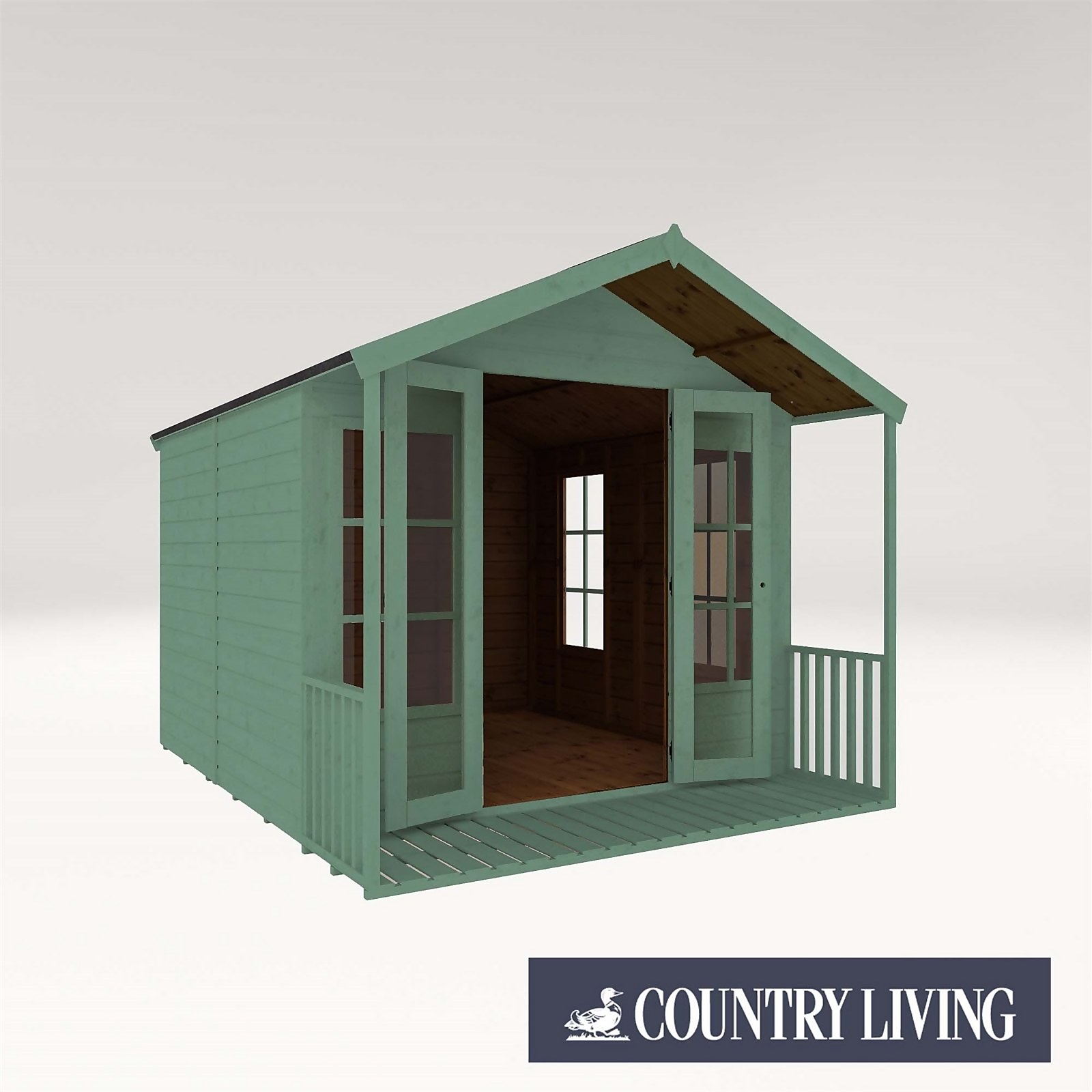 Photo of Country Living Tuxford 10 X 8ft Premium Traditional Summerhouse Painted + Installation - Aurora Green
