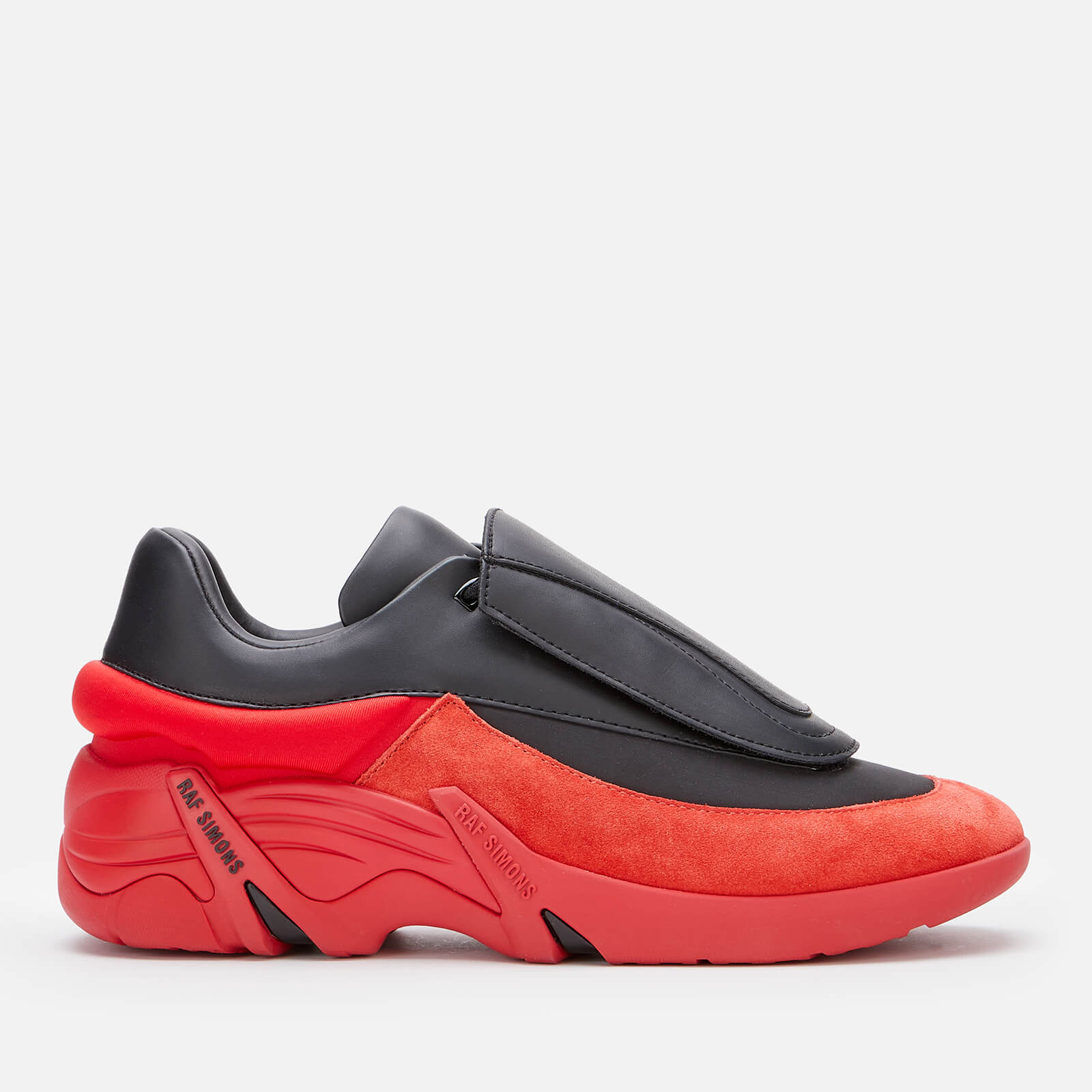 Raf Simons Men's Antei Leather Trainers - Black/Red - UK 7