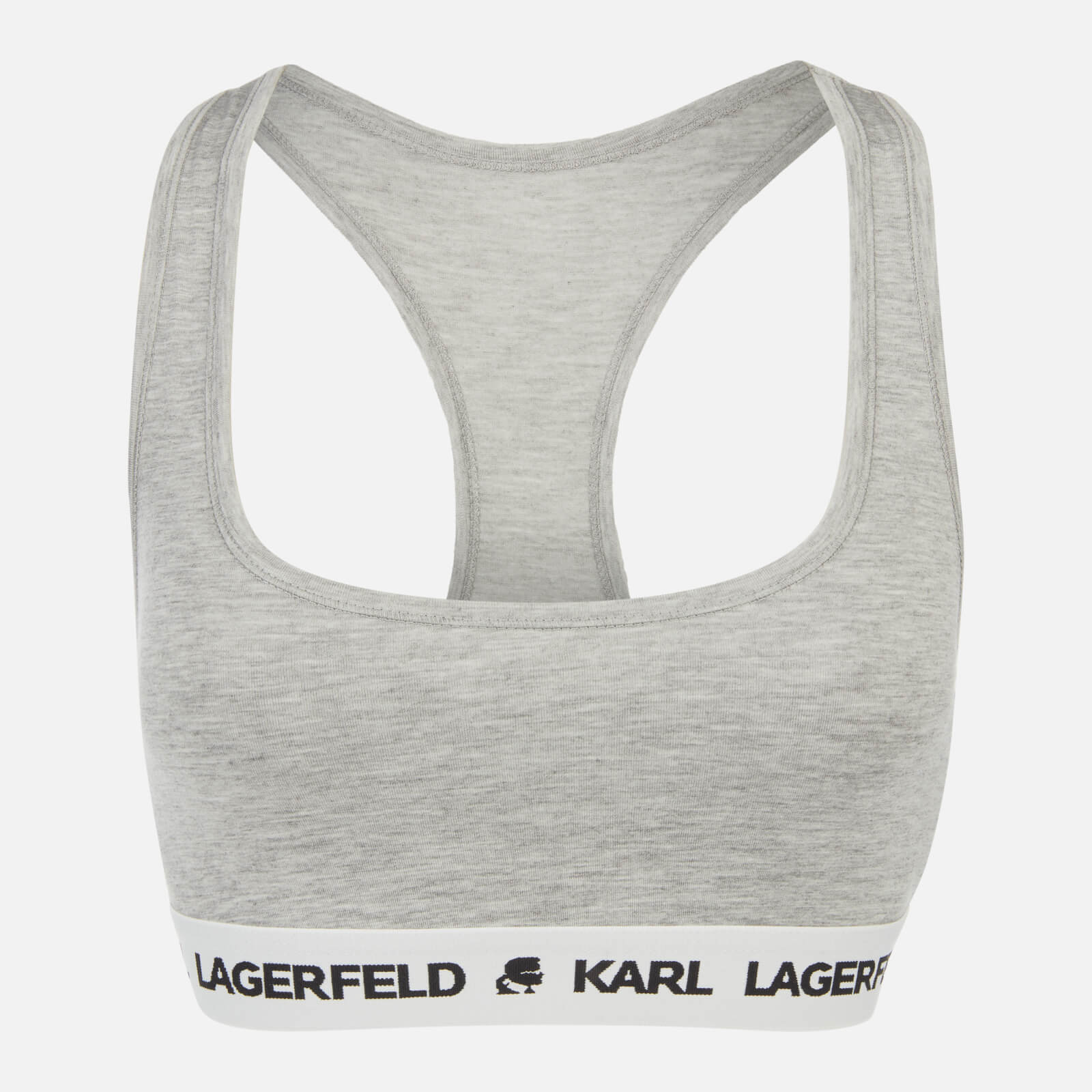 KARL LAGERFELD Women's Logo Bralette - Grey Melange - XS
