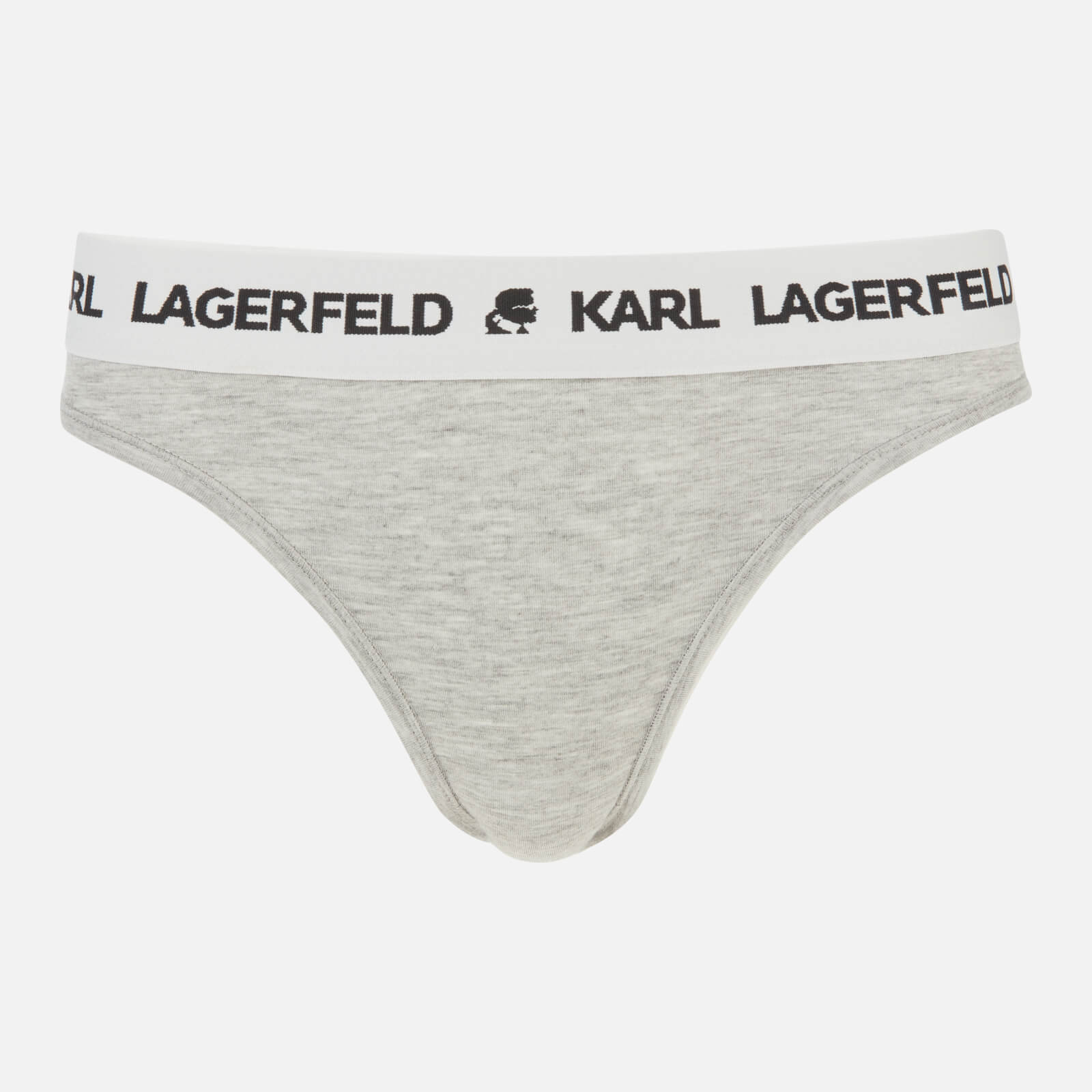Image of KARL LAGERFELD Women's Logo Thong - Grey Melange - M