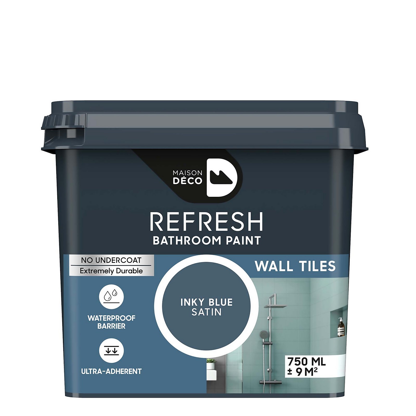 Photo of Maison Deco Refresh Bathroom Wall Tile Paint Inky Blue -750ml