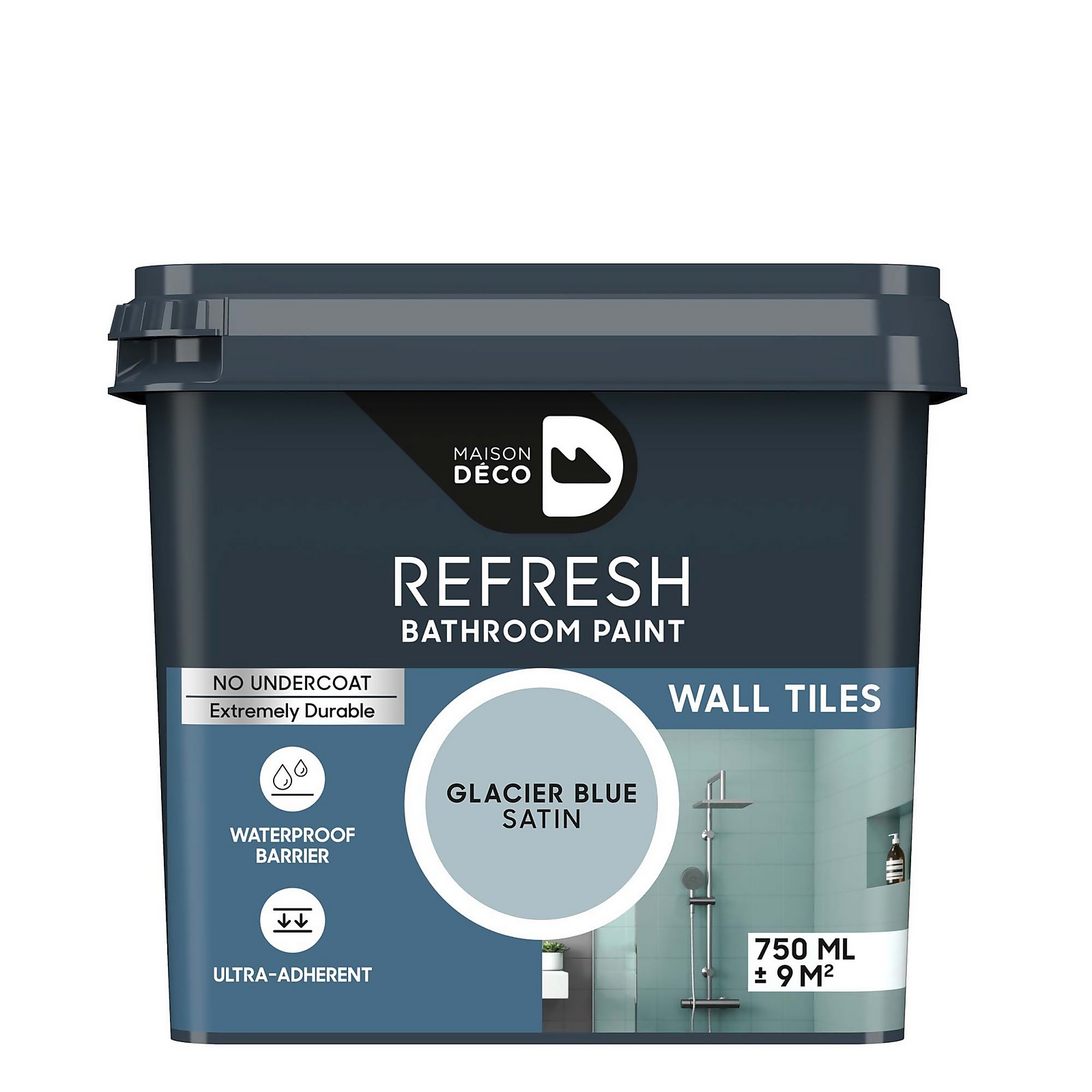 Photo of Maison Deco Refresh Bathroom Wall Tile Paint Glacier Blue -750ml