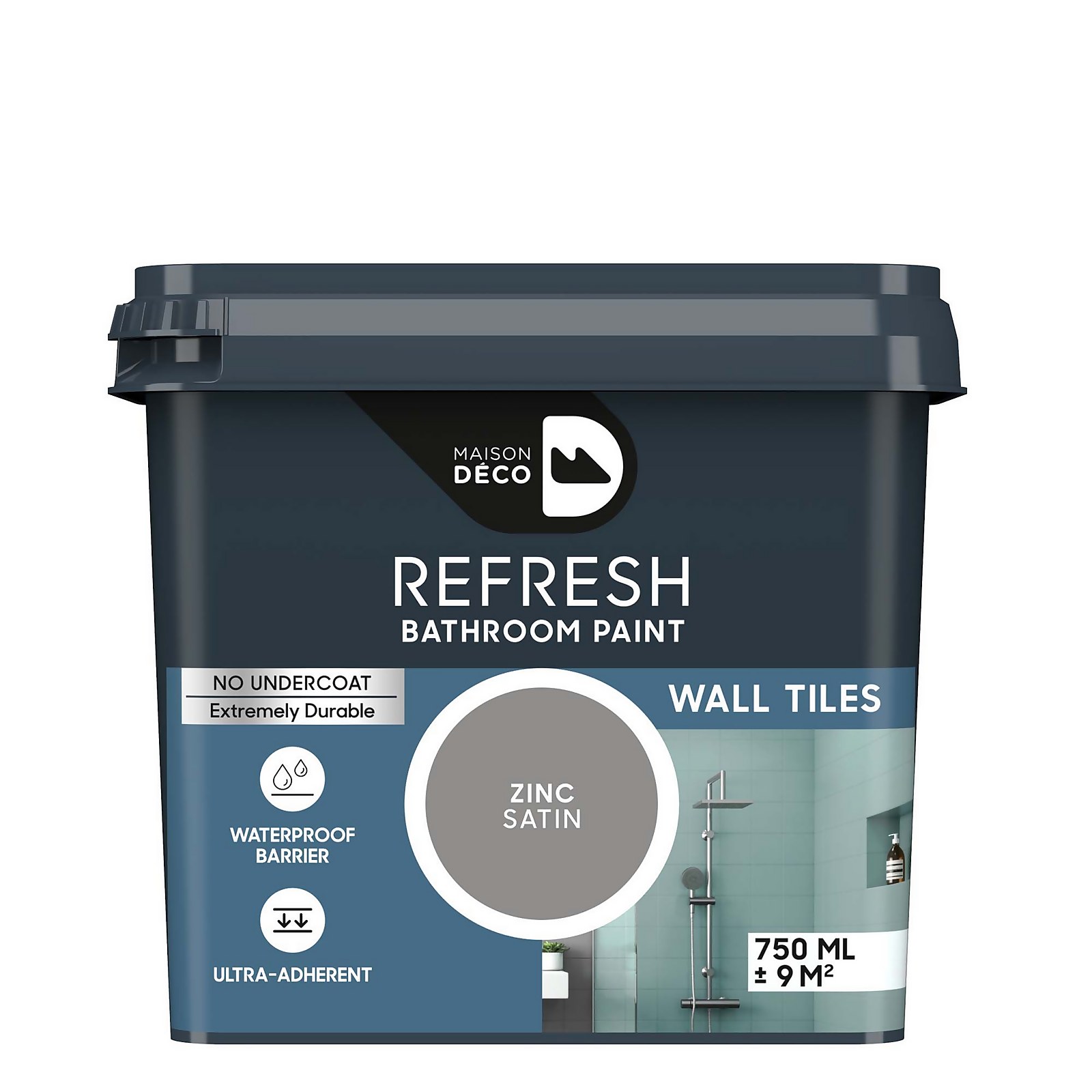 Photo of Maison Deco Refresh Bathroom Wall Tile Paint Zinc -750ml