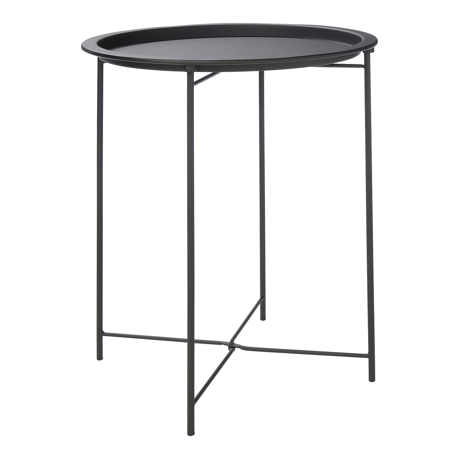 Photo of Metal Folding Side Table - Black