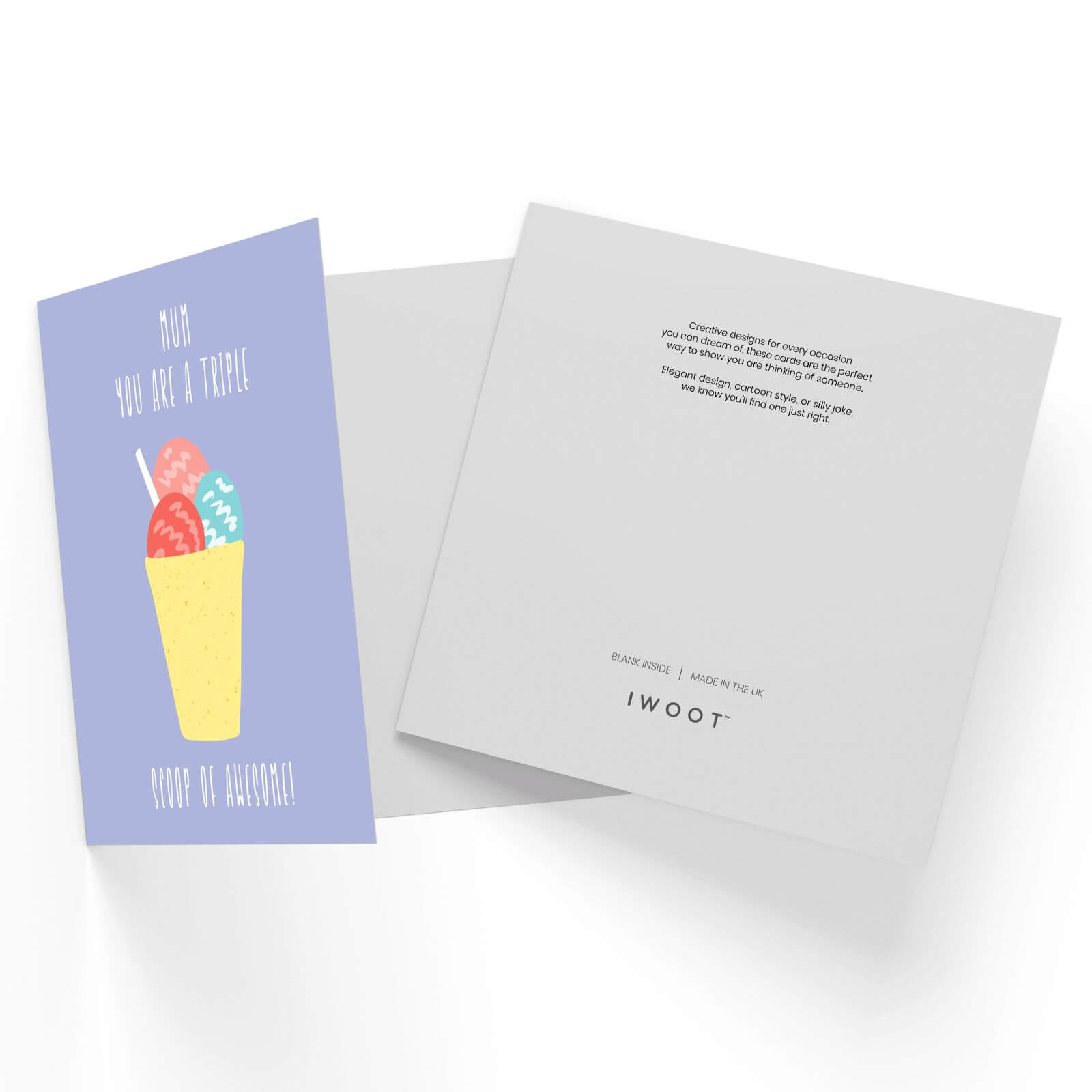 Triple Scoop Of Awesome Square Greetings Card (14.8cm x 14.8cm)