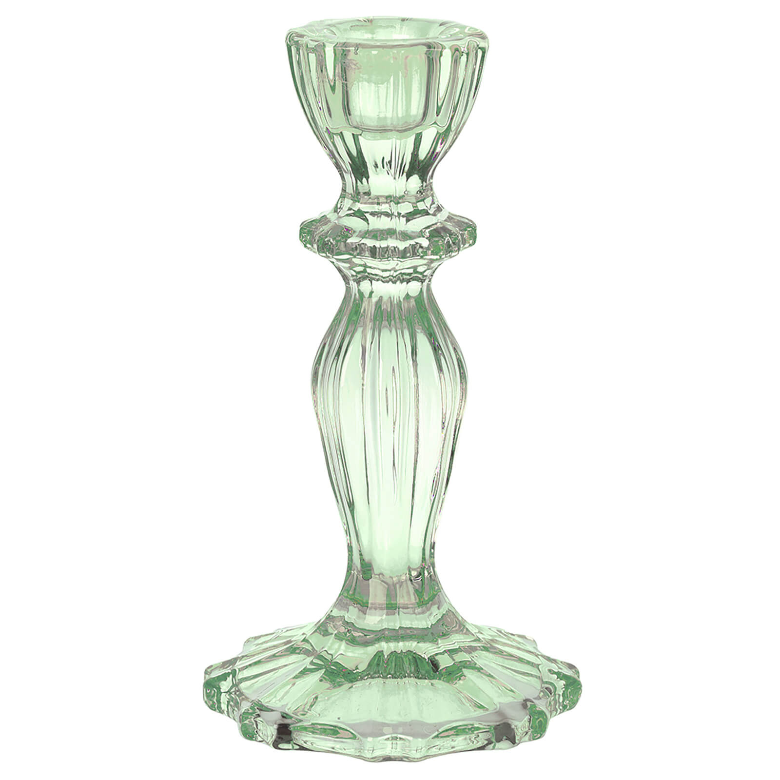 Image of Boho Green Glass Candle Holder