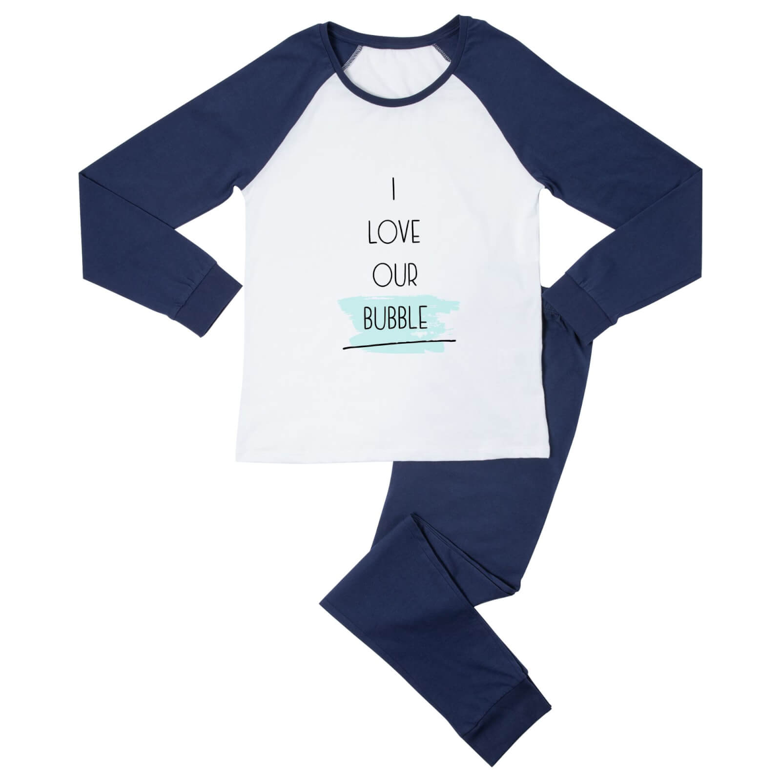 I Love Our Bubble Women's Pyjama Set - White/Navy - XS