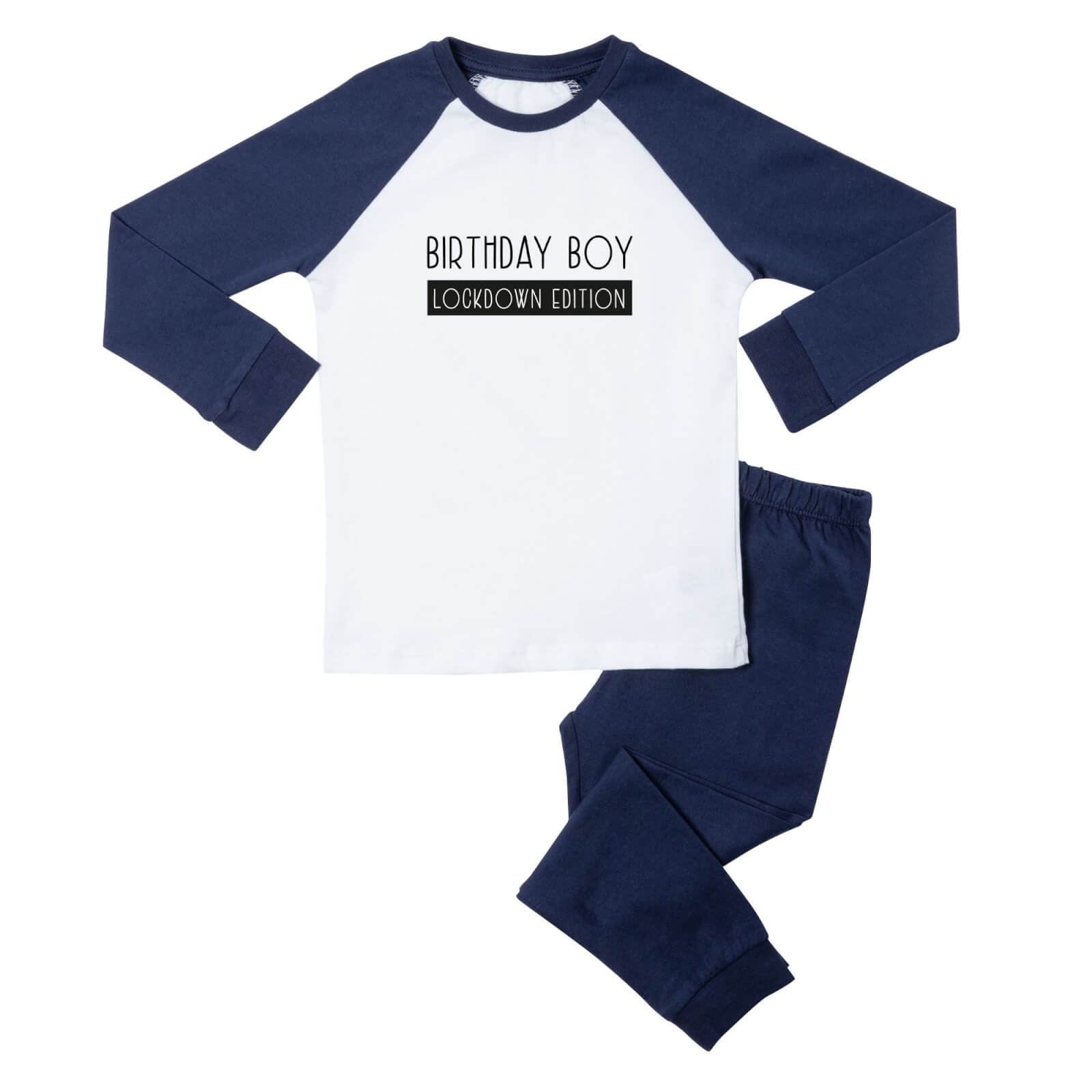 Birthday Boy Lockdown Edition Kids' Pyjamas - White/Navy - 3-4 Years