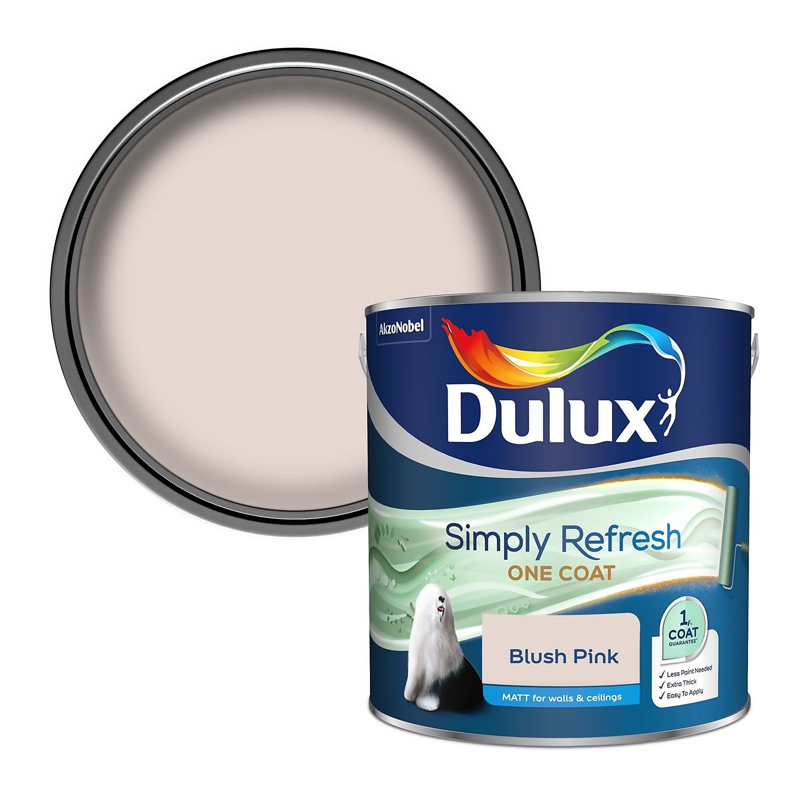 Photo of Dulux Simply Refresh One Coat Matt Emulsion Paint - Blush Pink - 2.5l