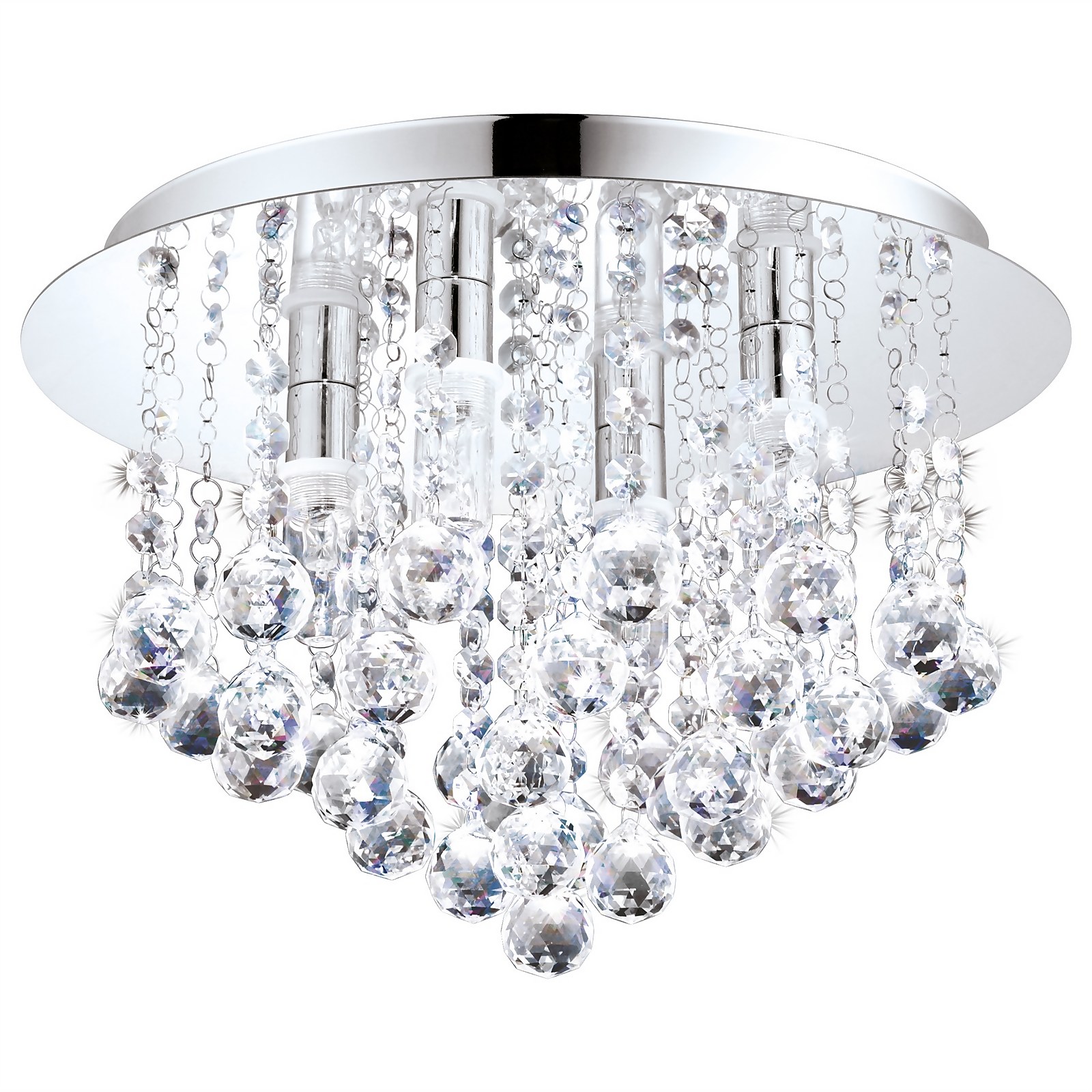 Eglo Lighting Dekorative Glas und Chrom Bad Deckenleuchte