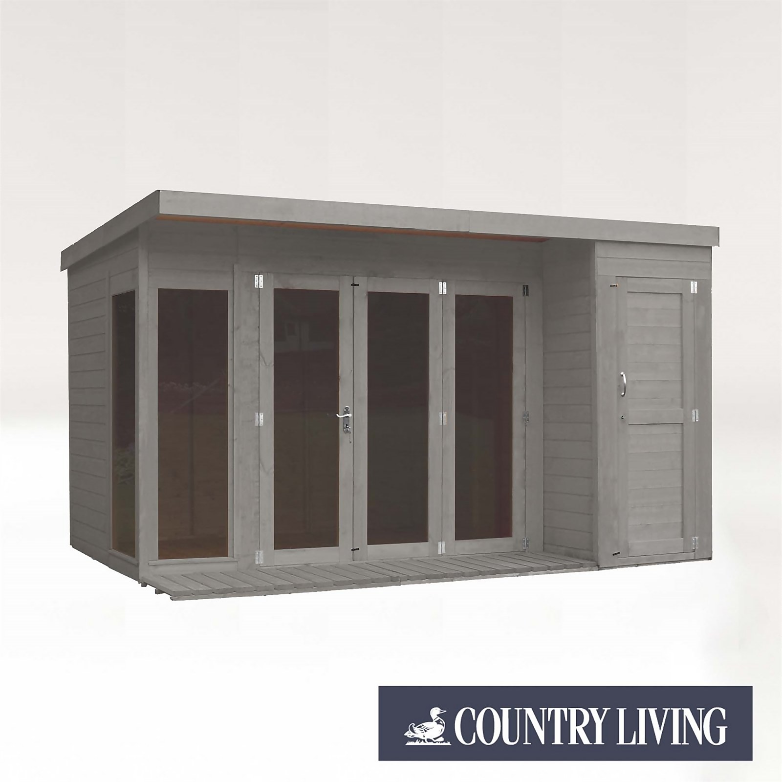 Photo of Country Living Overton 12 X 8ft Premium Garden Room Summerhouse With Side Shed Painted + Installation - Thorpe Towers