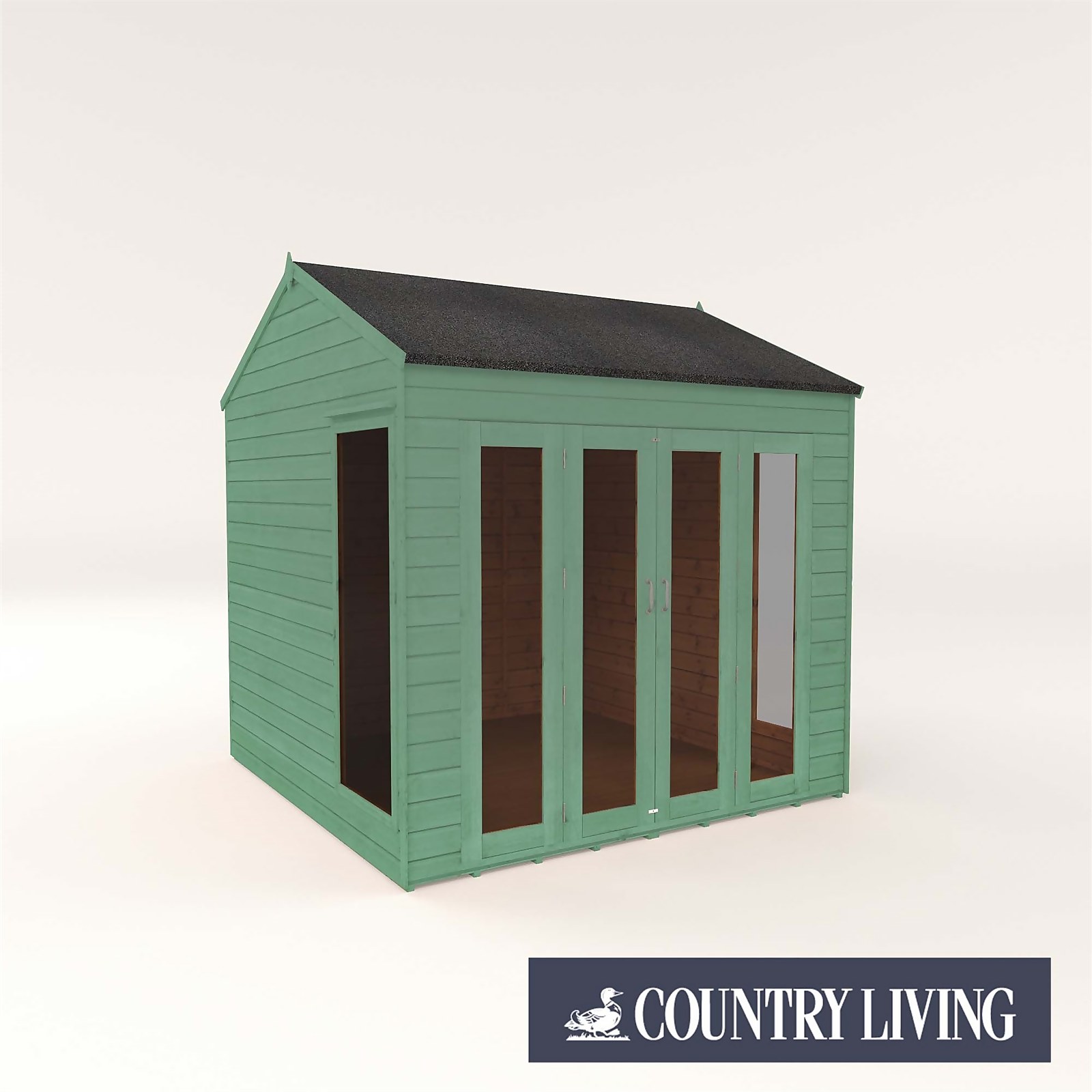 Photo of Country Living Hawksworth 8 X 8ft Summerhouse Painted + Installation - Aurora Green