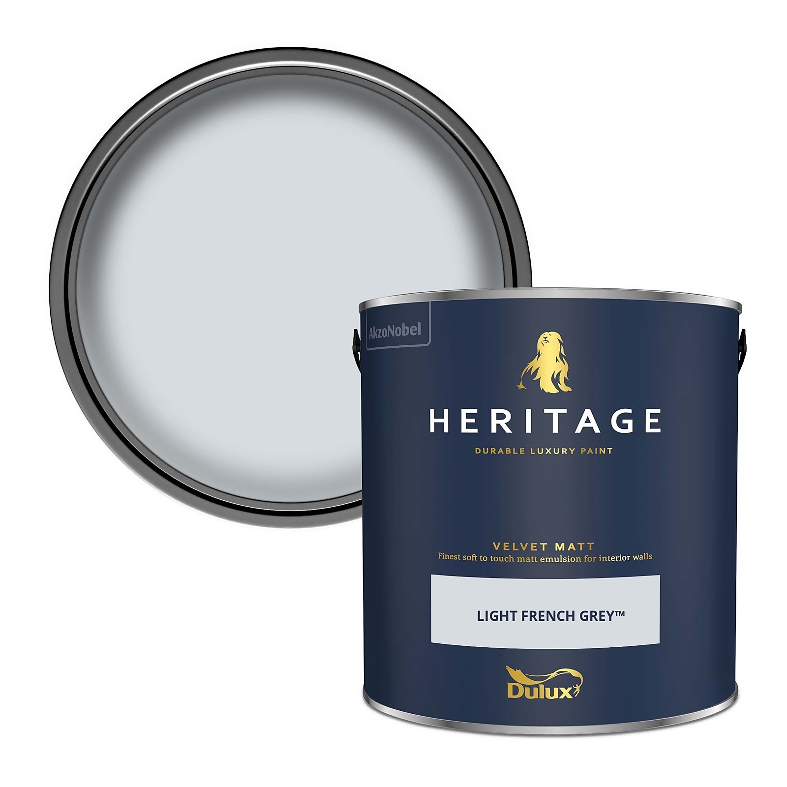 Photo of Dulux Heritage Matt Emulsion Paint - Light French Grey - 2.5l
