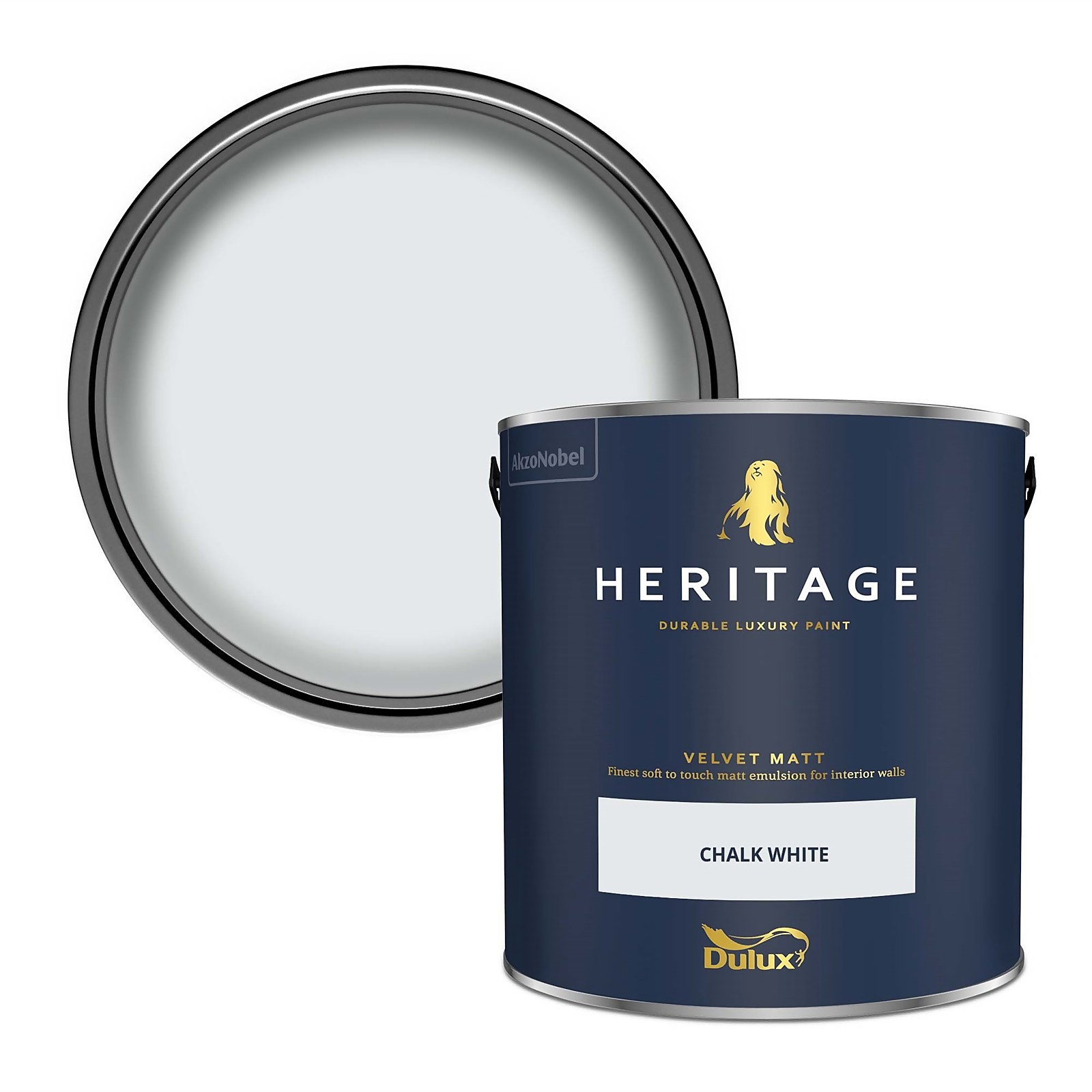 Photo of Dulux Heritage Matt Emulsion Paint - Chalk White - 2.5l