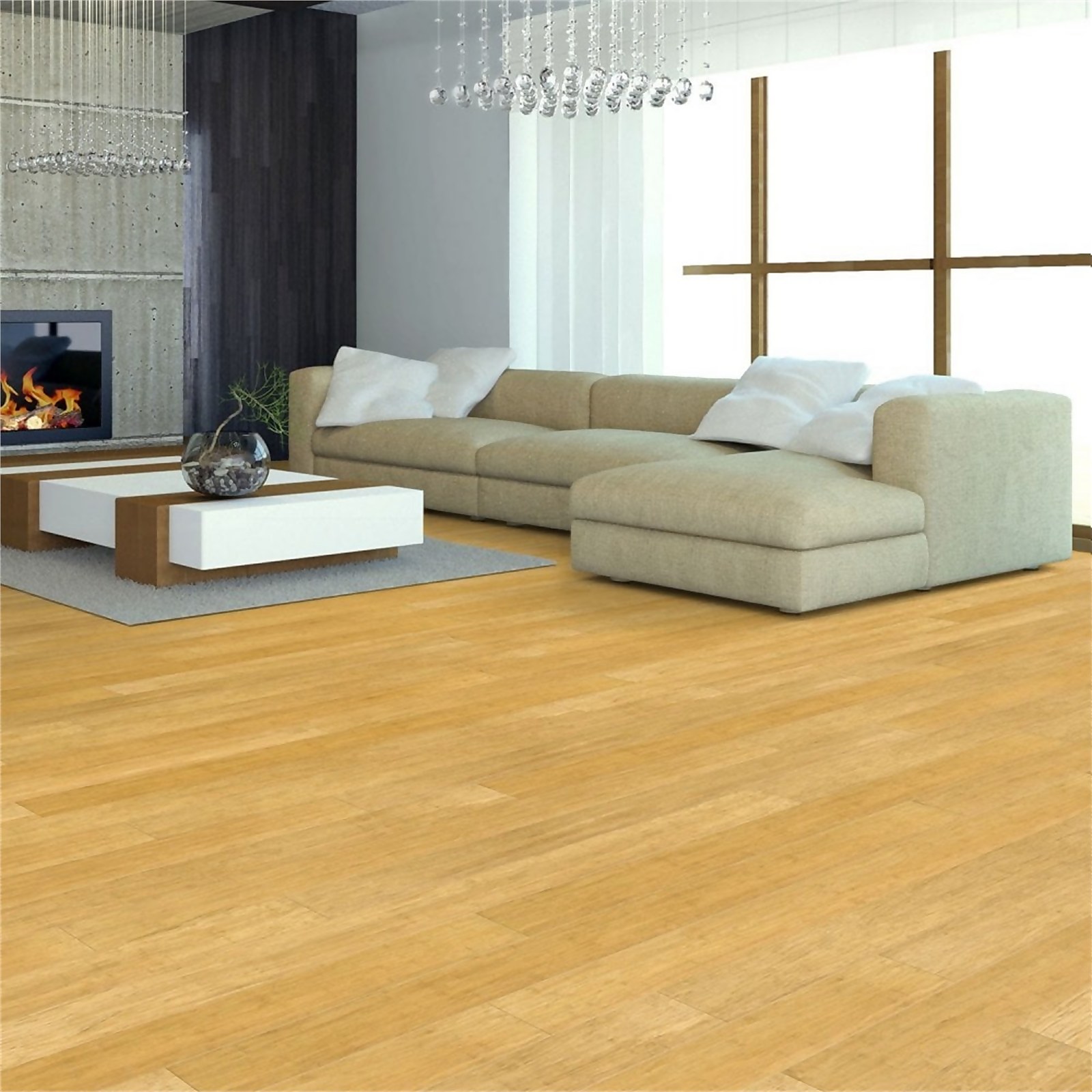 Photo of Natural Strand Woven Solid Bamboo Flooring