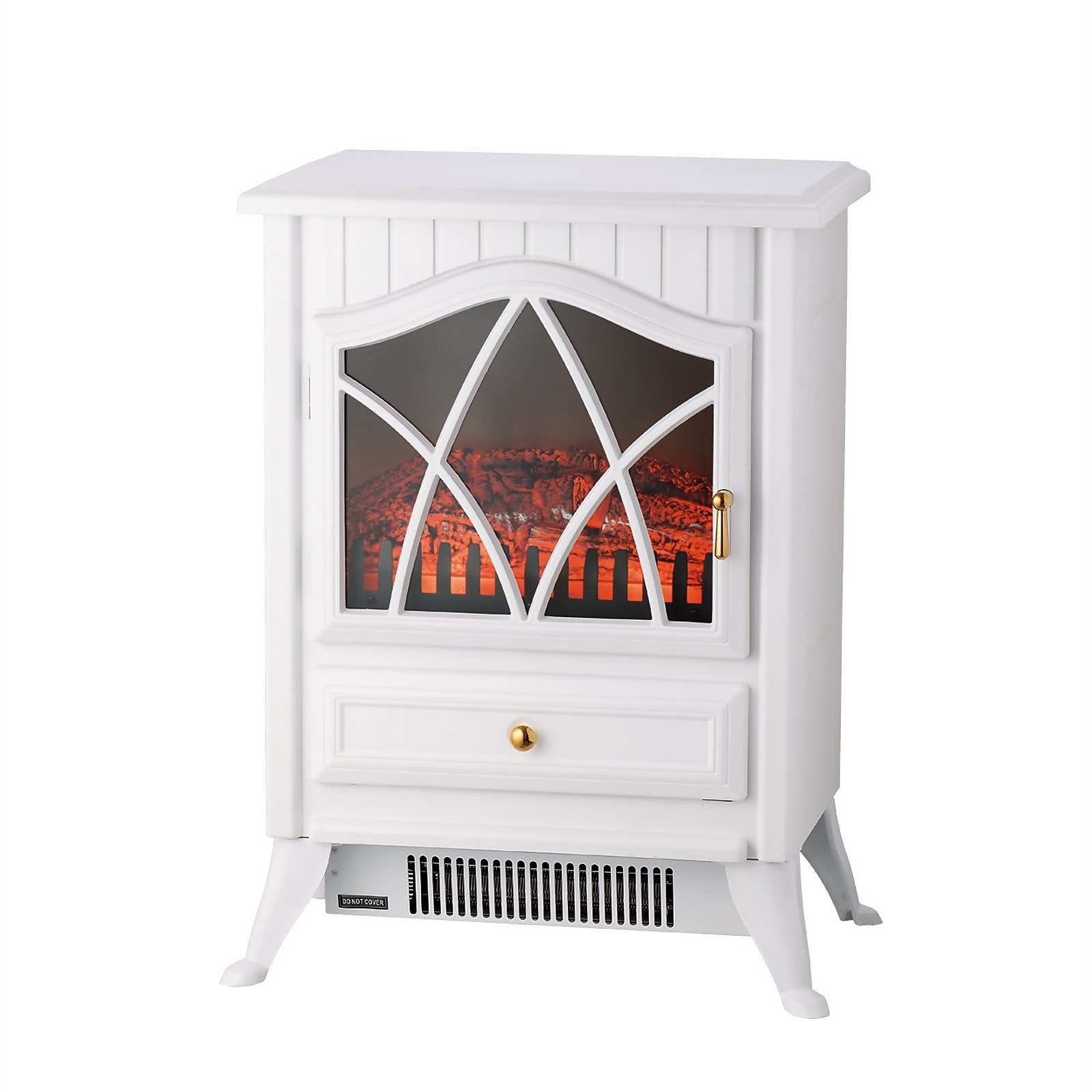 Arlec 1800W Flame Effect Electric Fireplace Heater - White