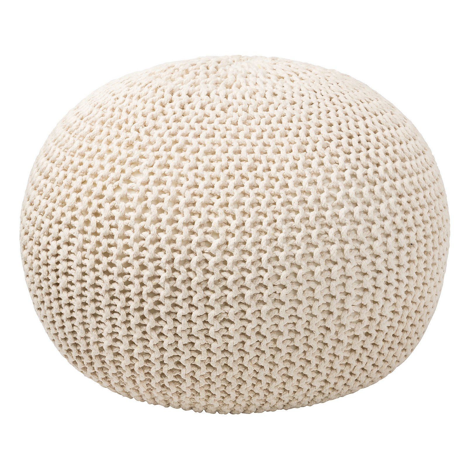 Photo of Charles Chunky Knit Pouffe - Cream