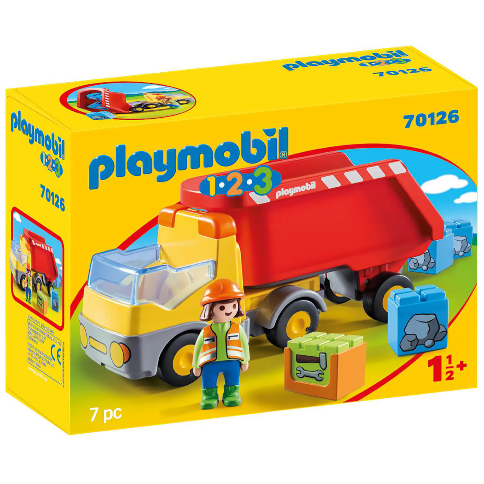 Playmobil 1.2.3 Dump Truck For Children 18 Months+ (70126)