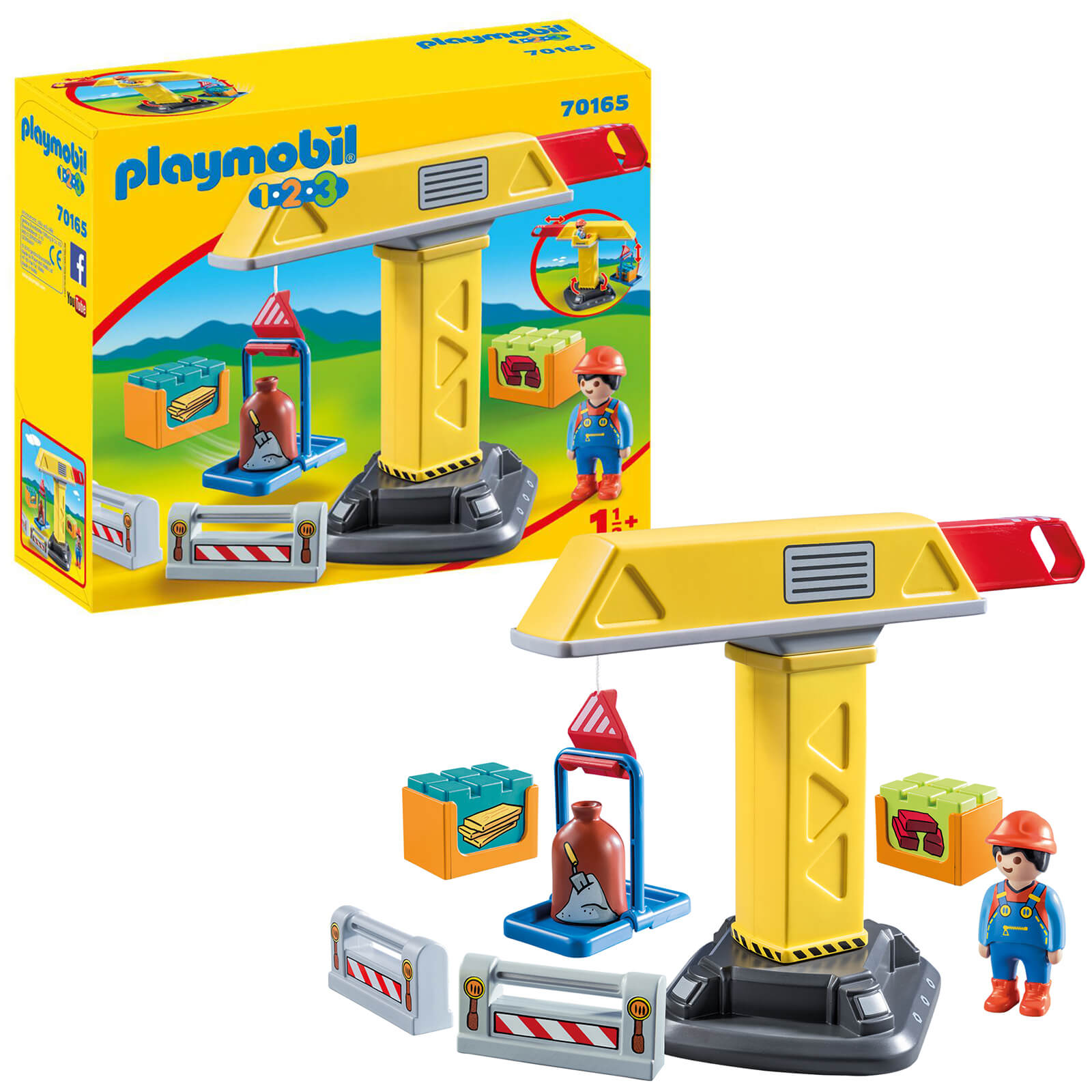 Playmobil 1.2.3 Construction Crane for Children 18 Months+ (70165)