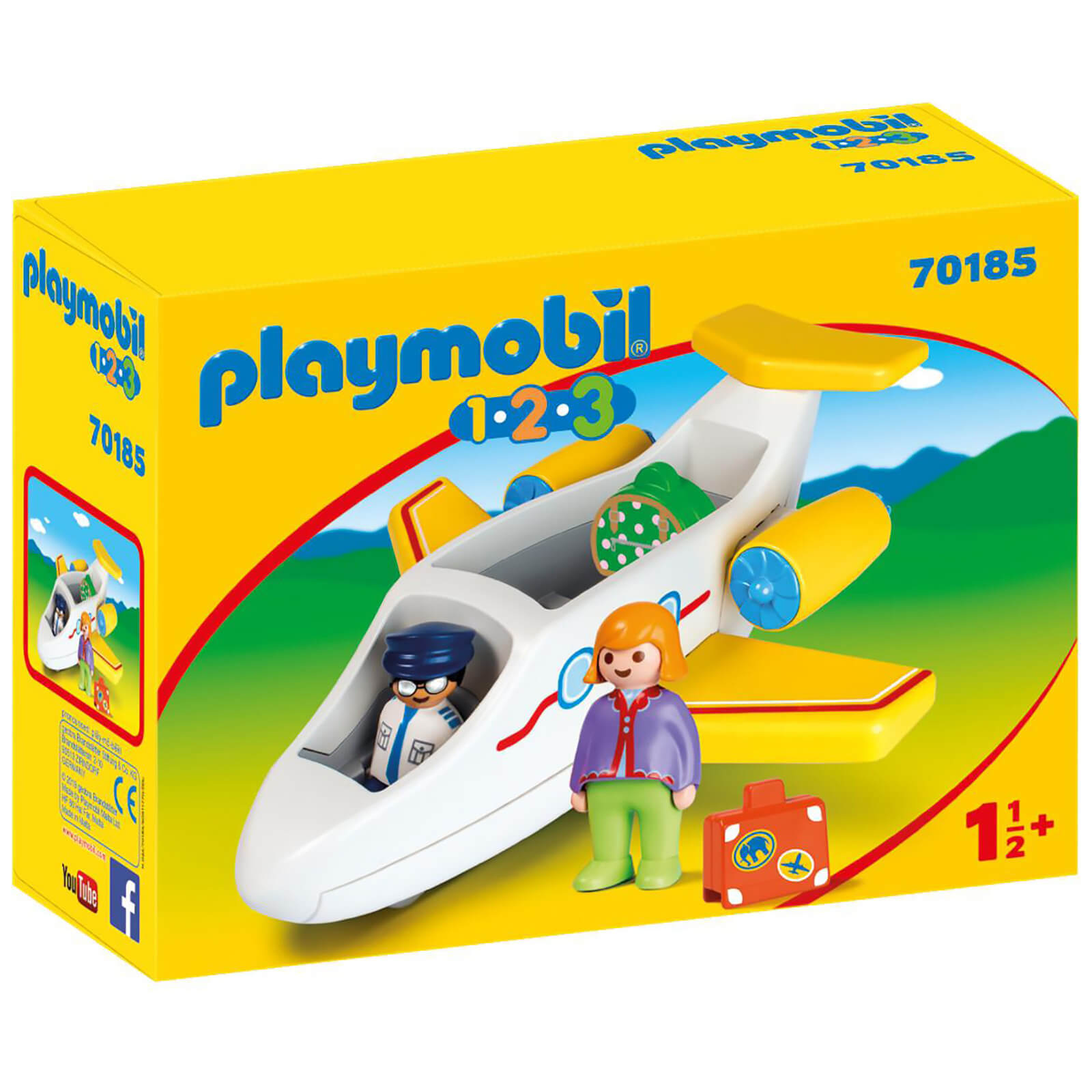 Playmobil 1.2.3 Plane with Passenger for Children 18 Months+ (70185)