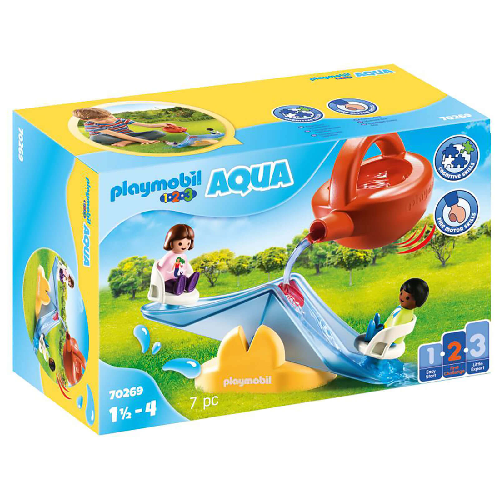 Image of Playmobil 70269 1.2.3 Aqua Water Seesaw with Watering Can Playset