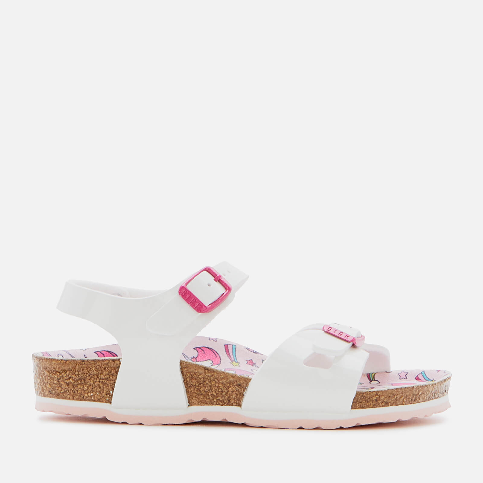 Birkenstock Rio Kids' Sandals - Patent White/Unicorn - UK 8 Toddlers