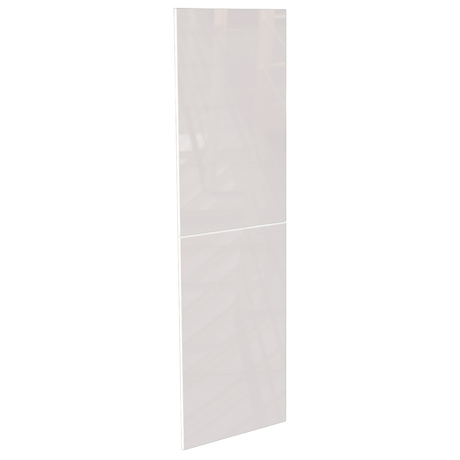 Modern Slab Kitchen Larder Door (Pair) (H)976 x (W)597mm - Gloss White