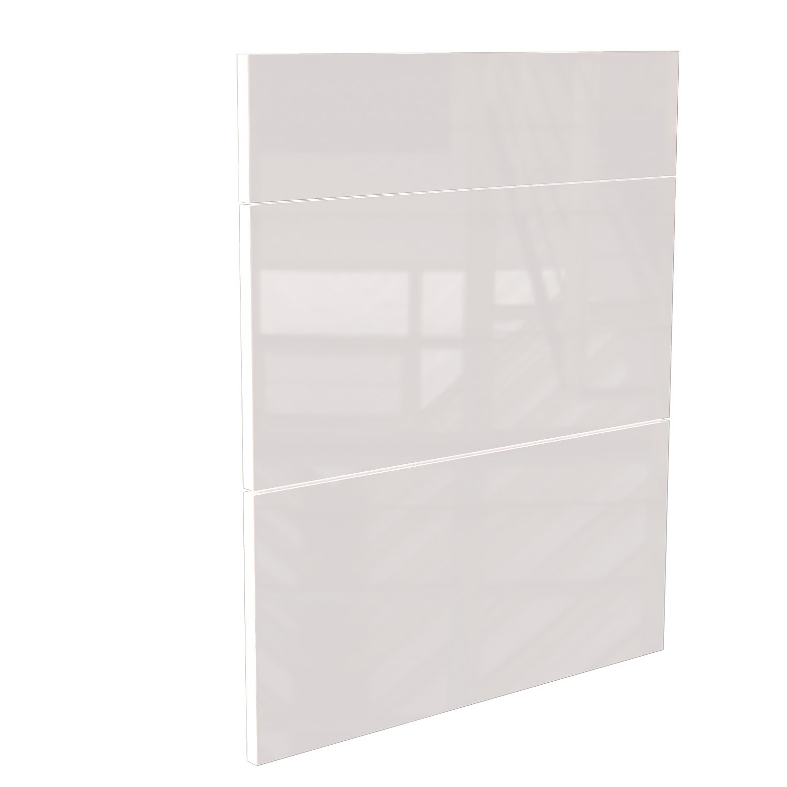 Modern Slab Kitchen 3 Drawer fronts (W)597mm - Gloss White