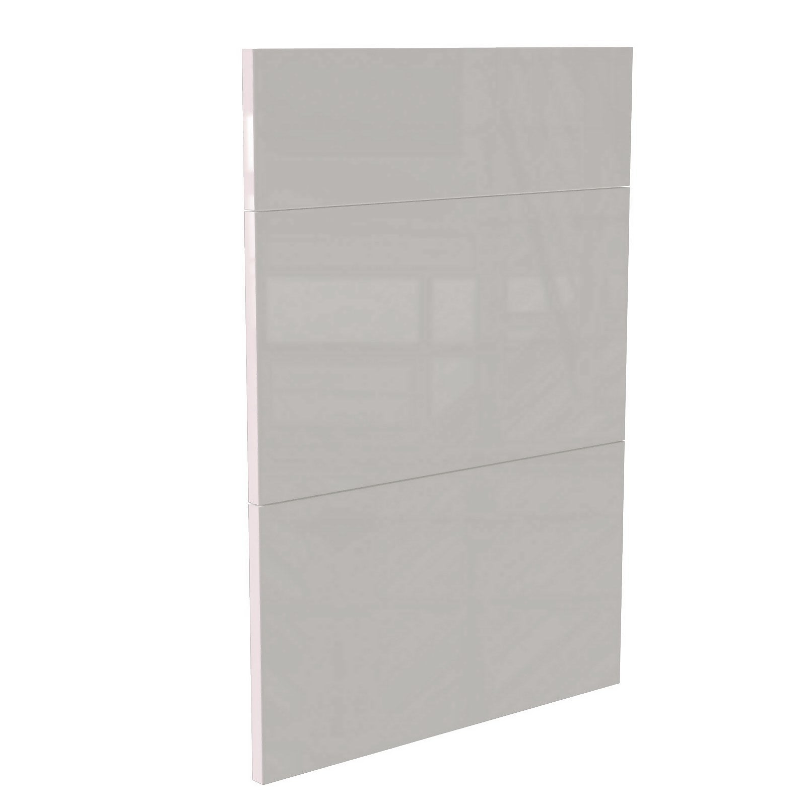 Modern Slab Kitchen 3 Drawer fronts (W)497mm - Gloss Grey thumbnail