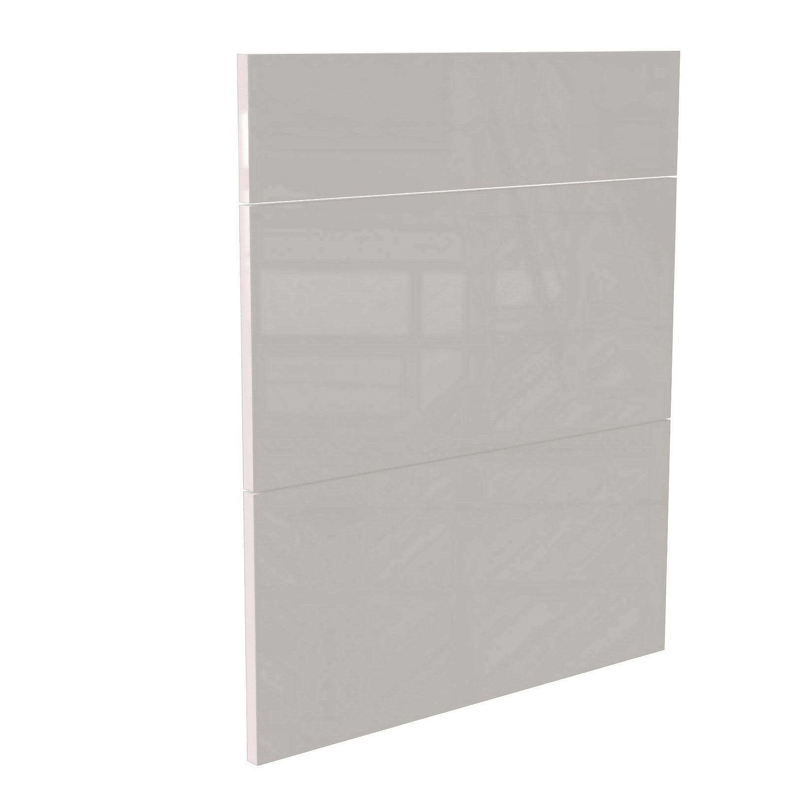 Modern Slab Kitchen 3 Drawer fronts (W)597mm - Gloss Grey thumbnail
