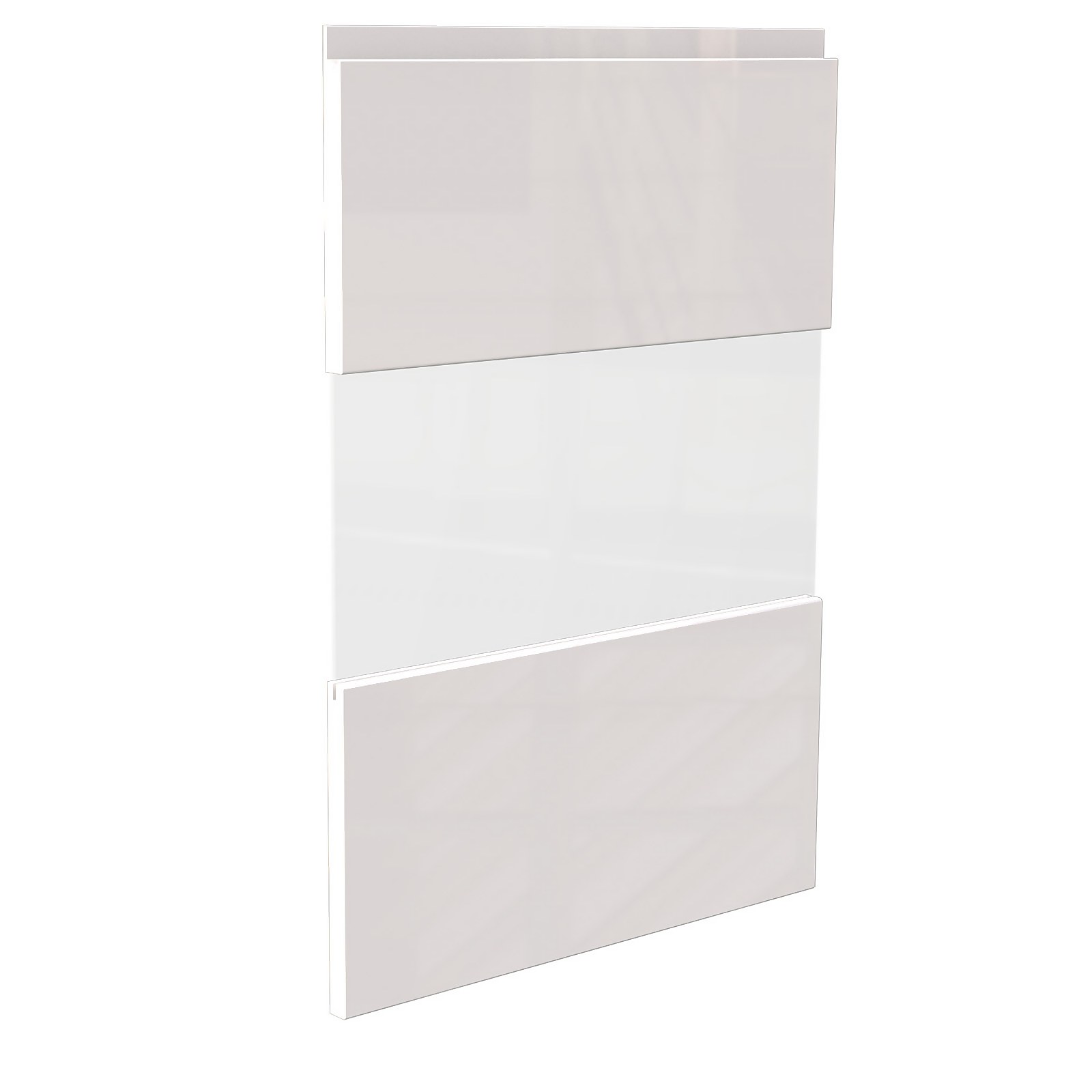 Handleless Glass Kitchen Cabinet Door (W)497mm - Gloss White