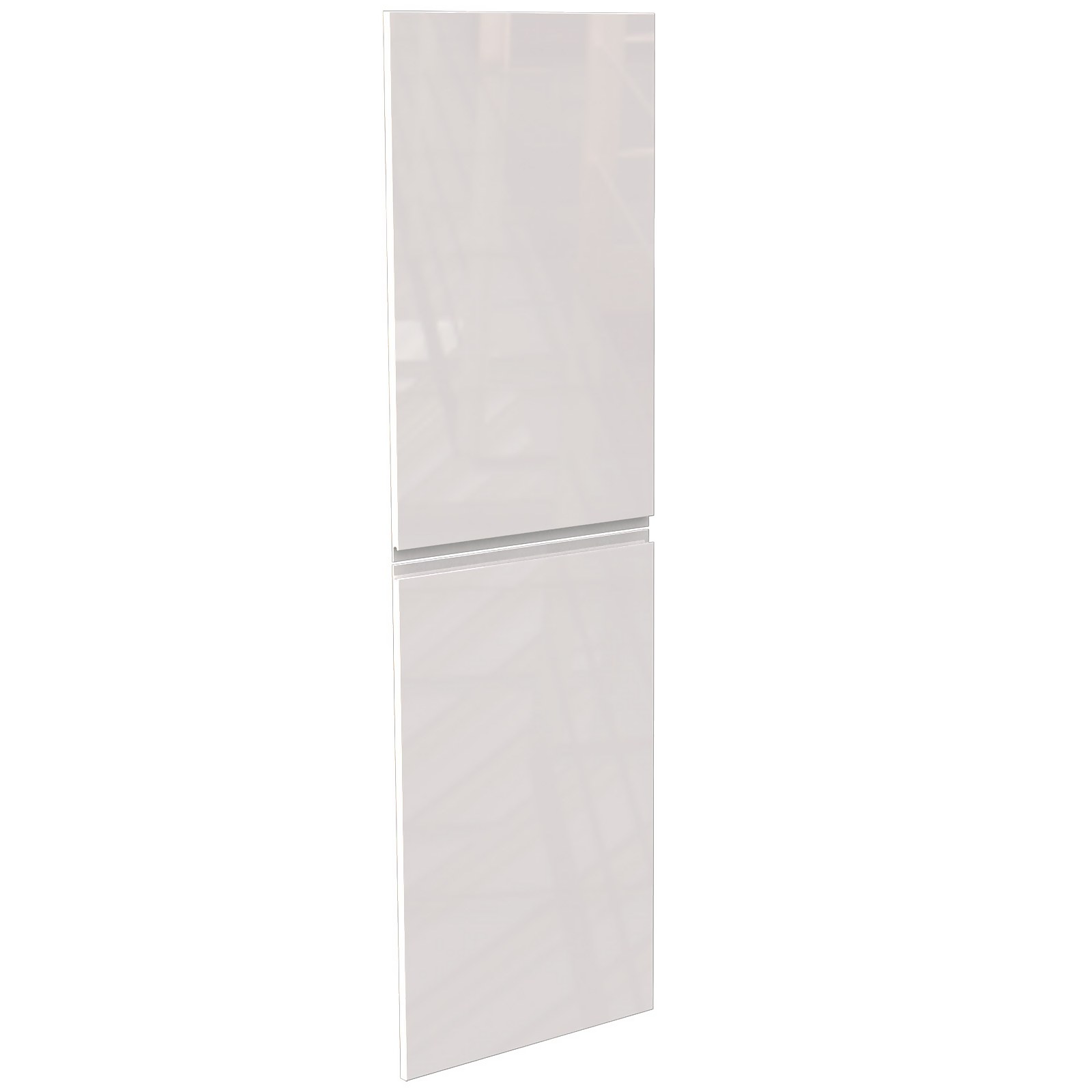 Handleless Kitchen Larder Door (Pair) (H)976 x (W)597mm - Gloss White