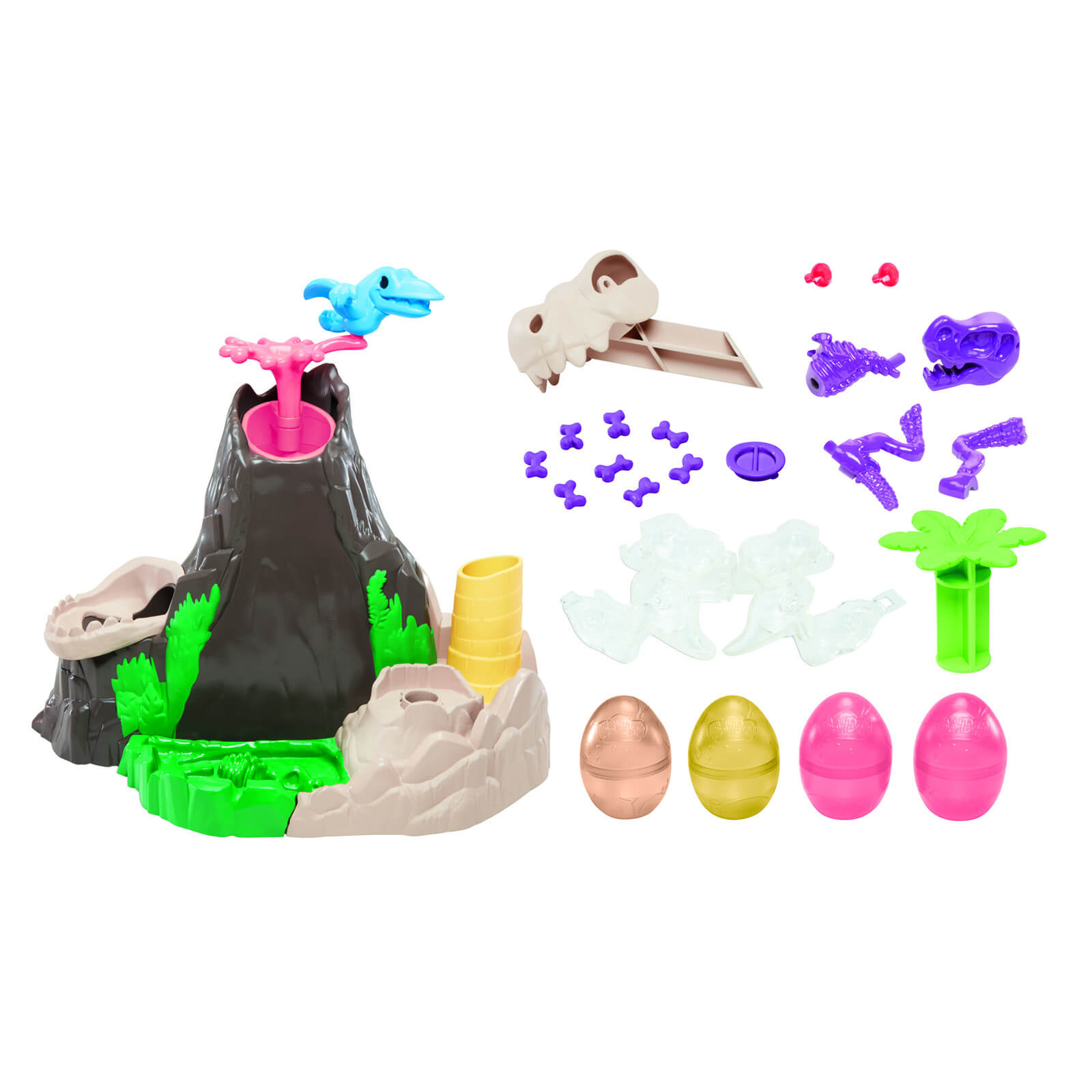 Play-Doh Slime Dino Crew Lava Bones Island Volcano Playset with HydroGlitz Eggs and Mix-ins