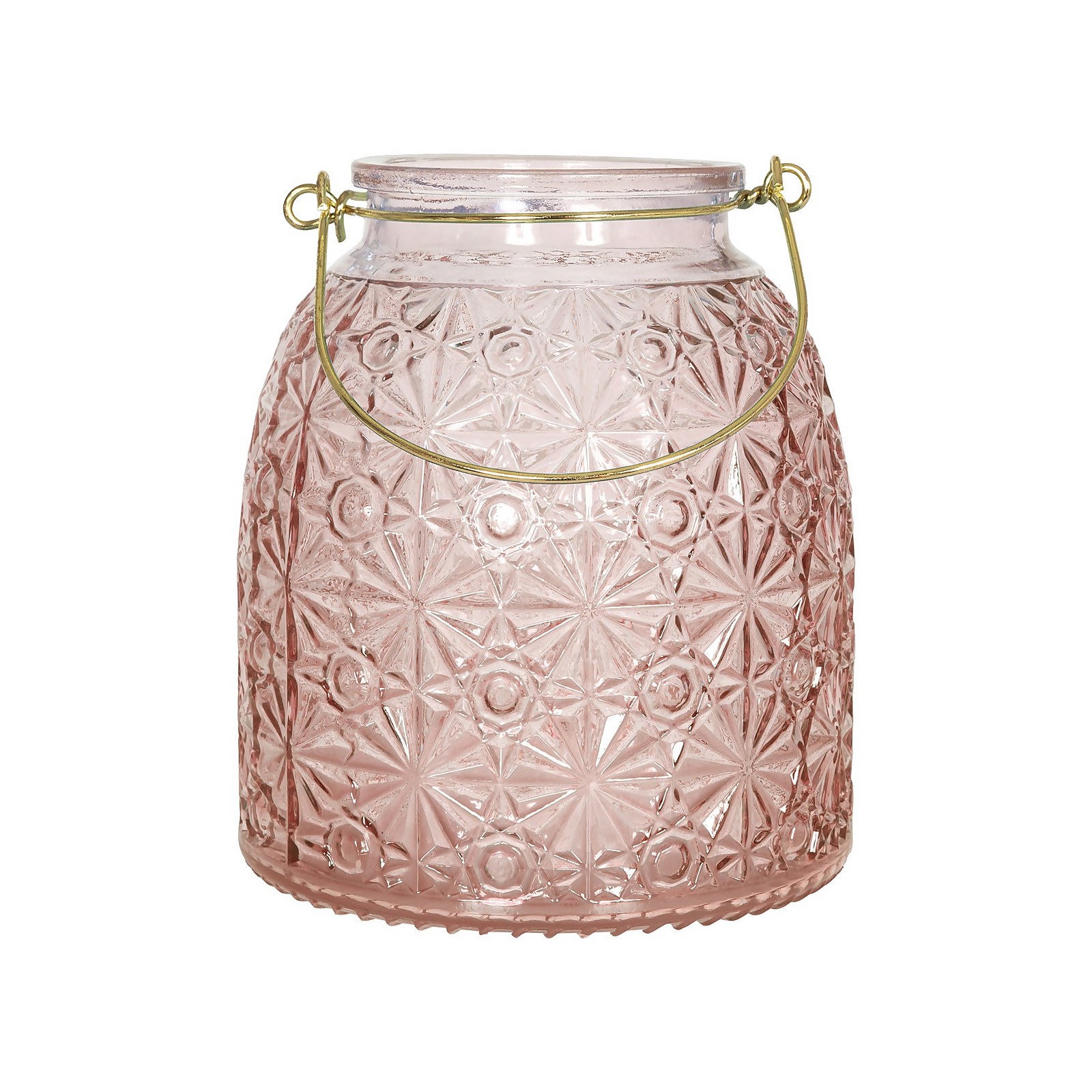 Photo of Lifestyle Pink Glass Garden Lantern