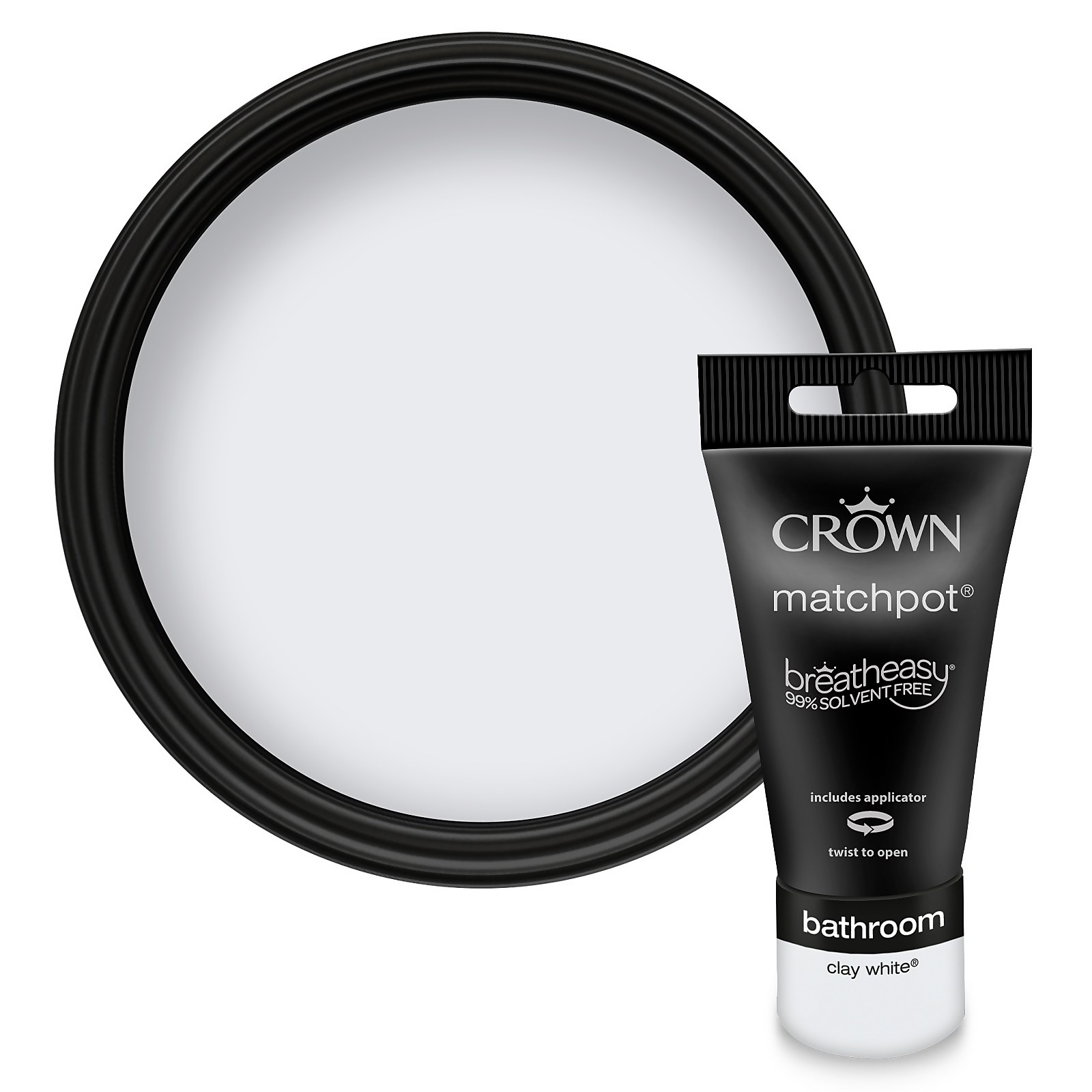 Crown Easyclean Bathroom Mouldguard+ Mid Sheen Paint Clay White - Tester 40ml