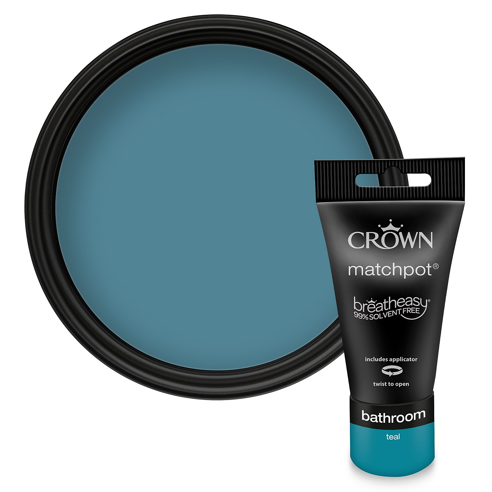 Photo of Crown Easyclean Bathroom Paint Teal - 0.04l