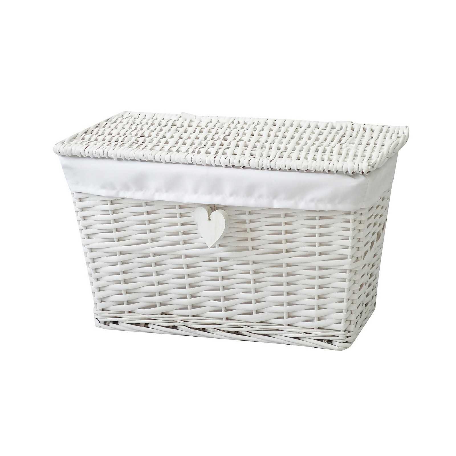 Photo of White Willow Lined Medium Storage Basket