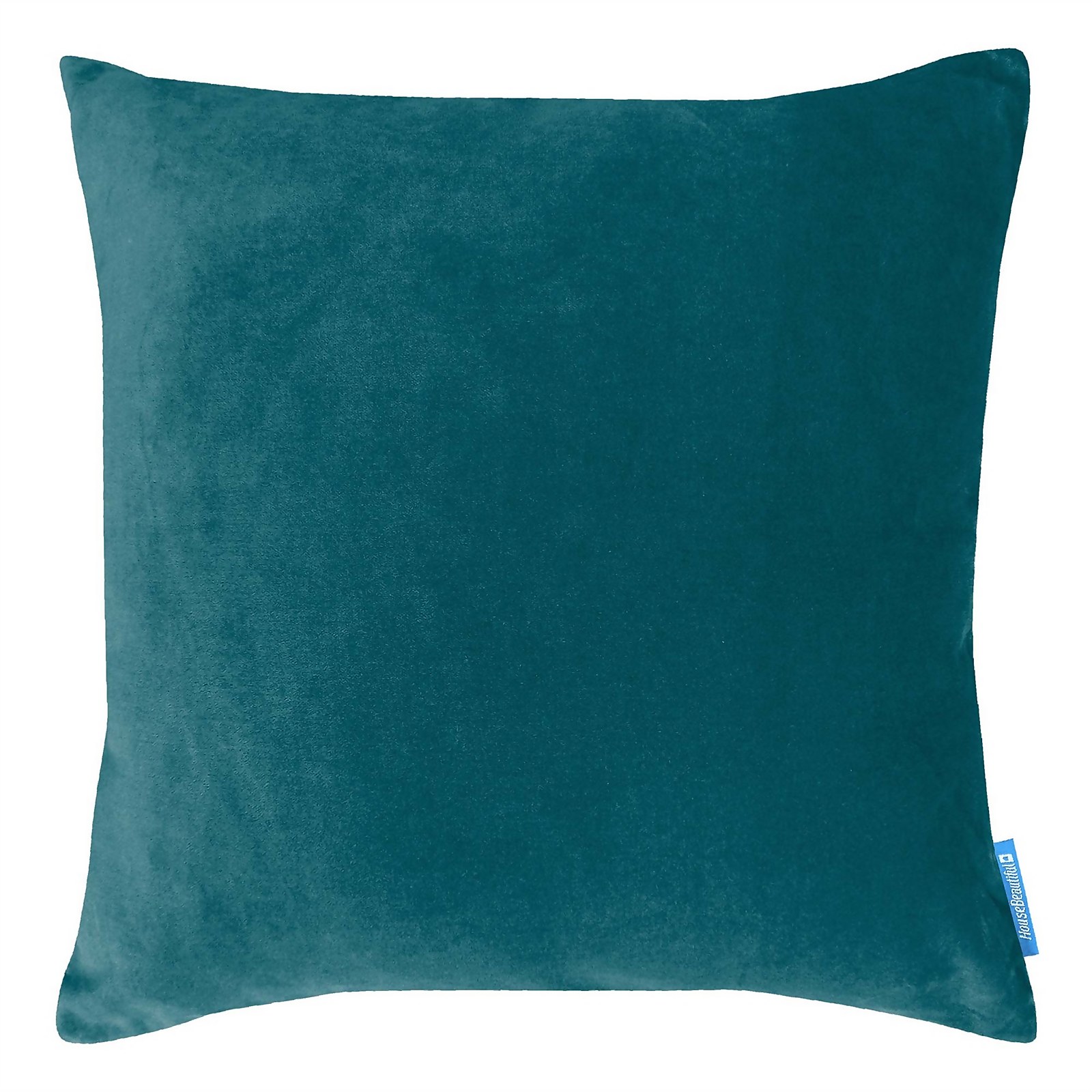 Photo of House Beautiful Velvet Linen Cushion - 45x45cm - Dark Teal