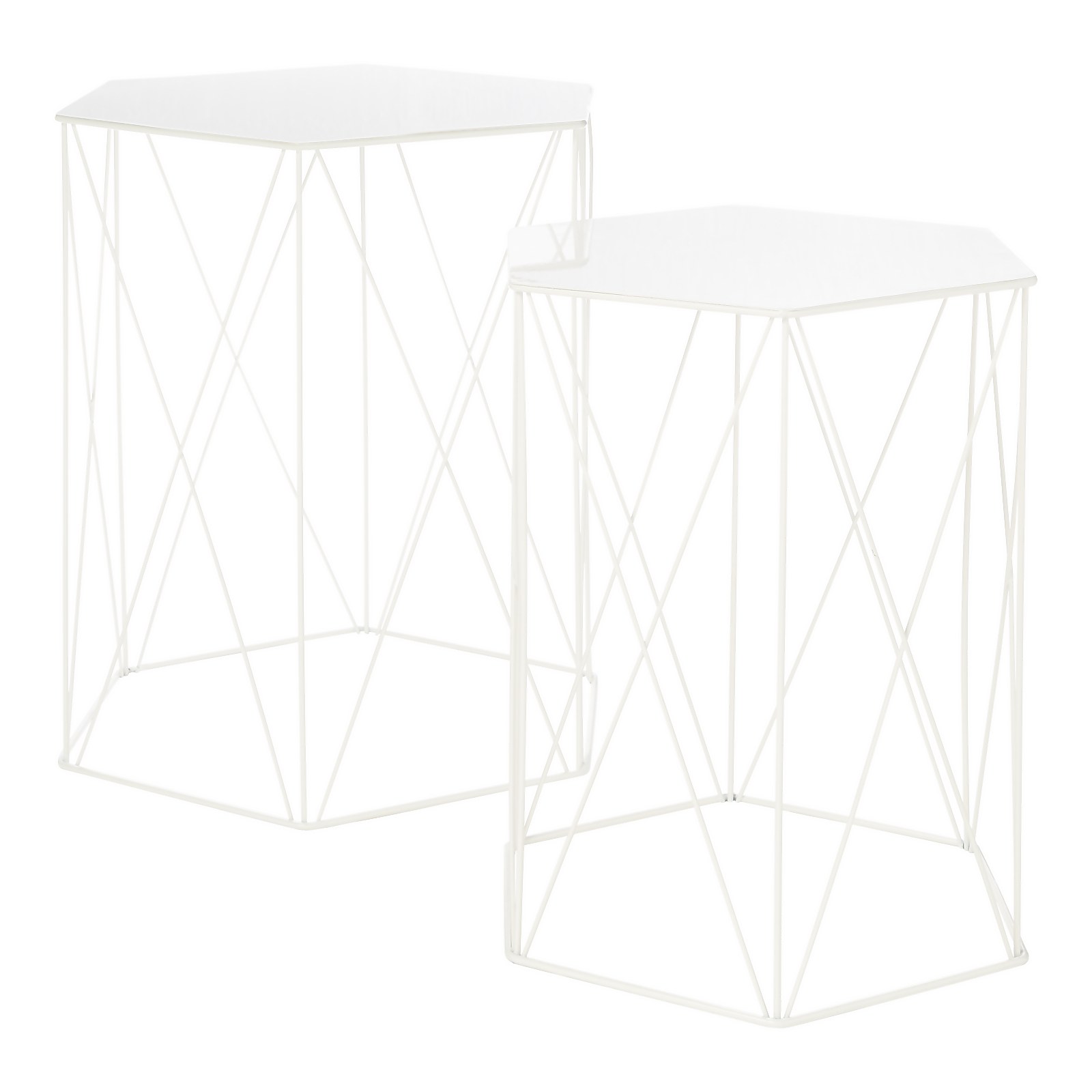 Photo of Hex Side Table Set Of 2 White