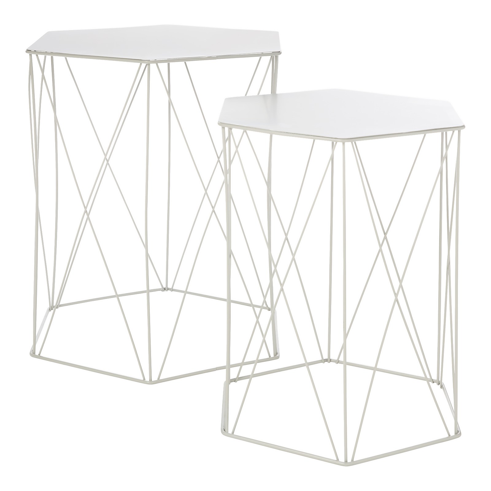 Photo of Hex Side Table Set Of 2 Grey
