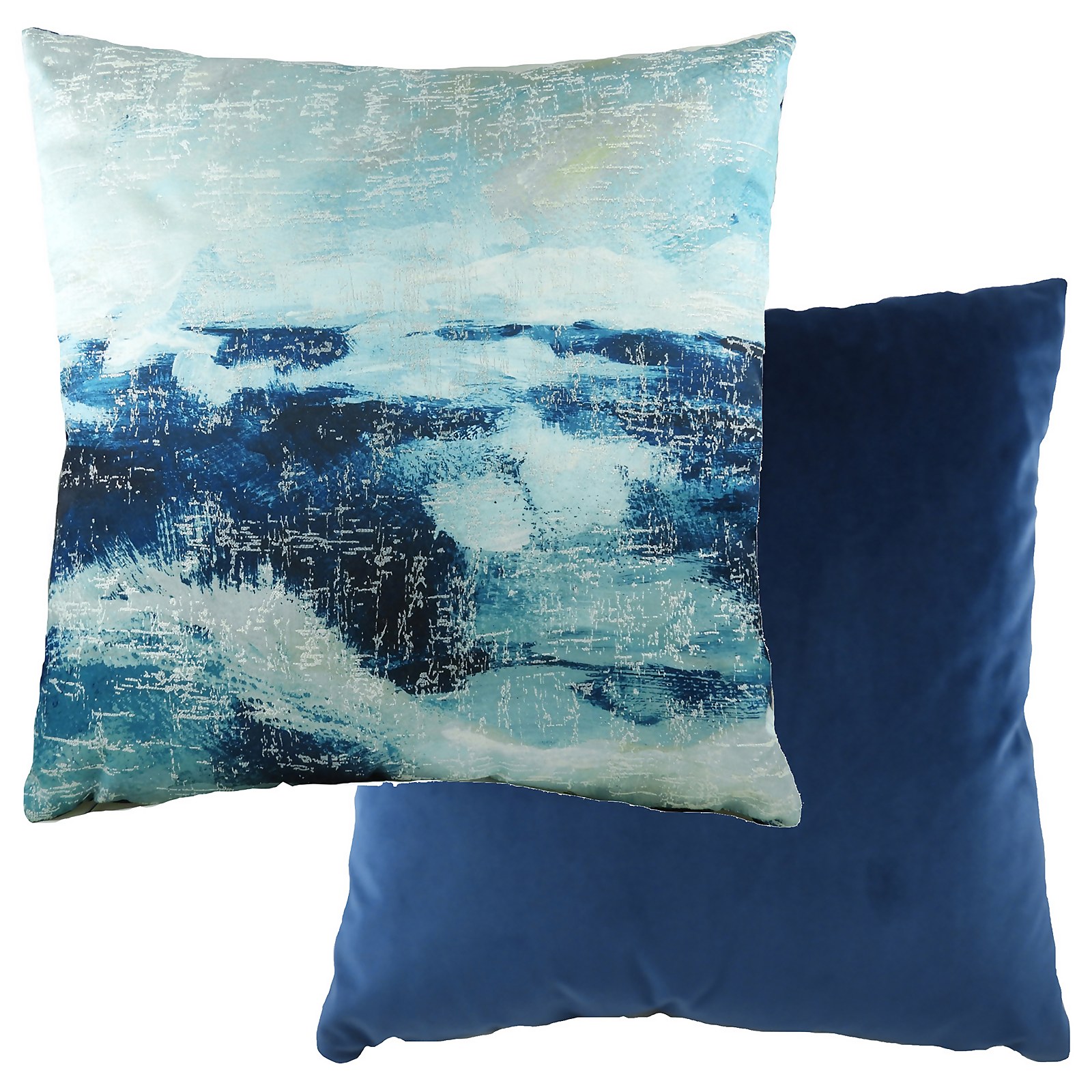 Photo of Watercolour Landscape Cushion - Royal Blue