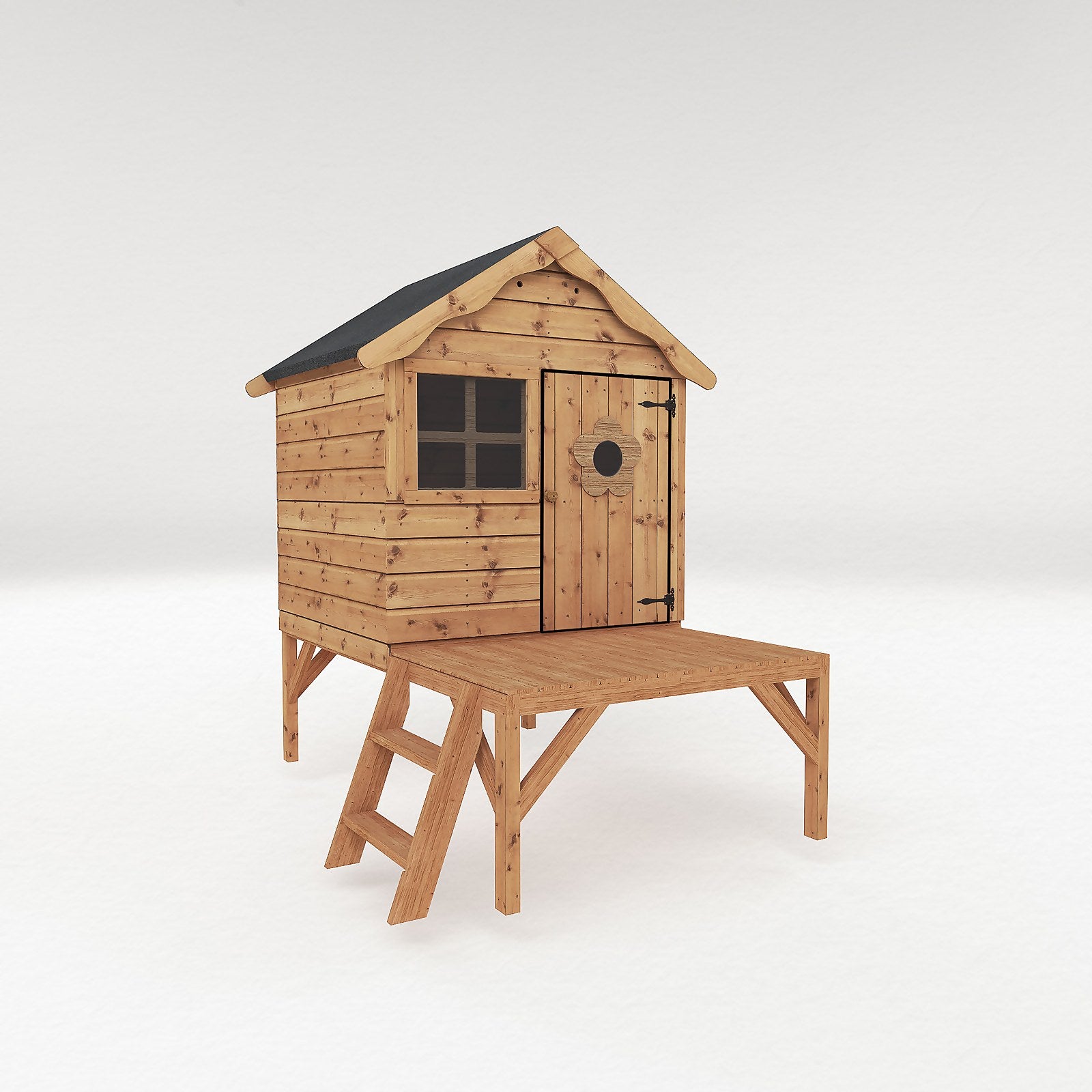 Mercia 4 x 7ft Snug Wooden Playhouse With Tower thumbnail