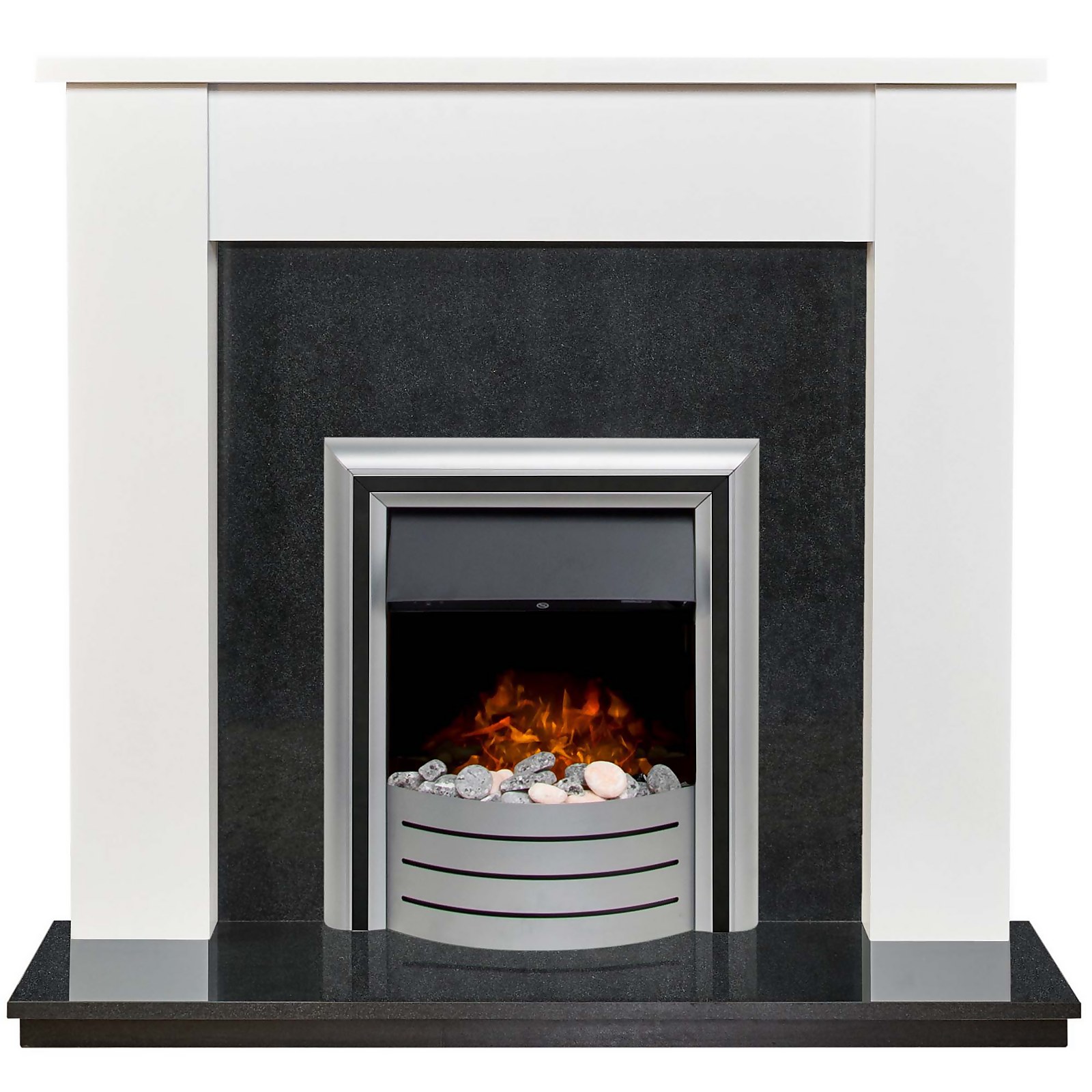 Photo of Adam Buxton In White & Granite With Lynx 3-in-1 Electric Fire