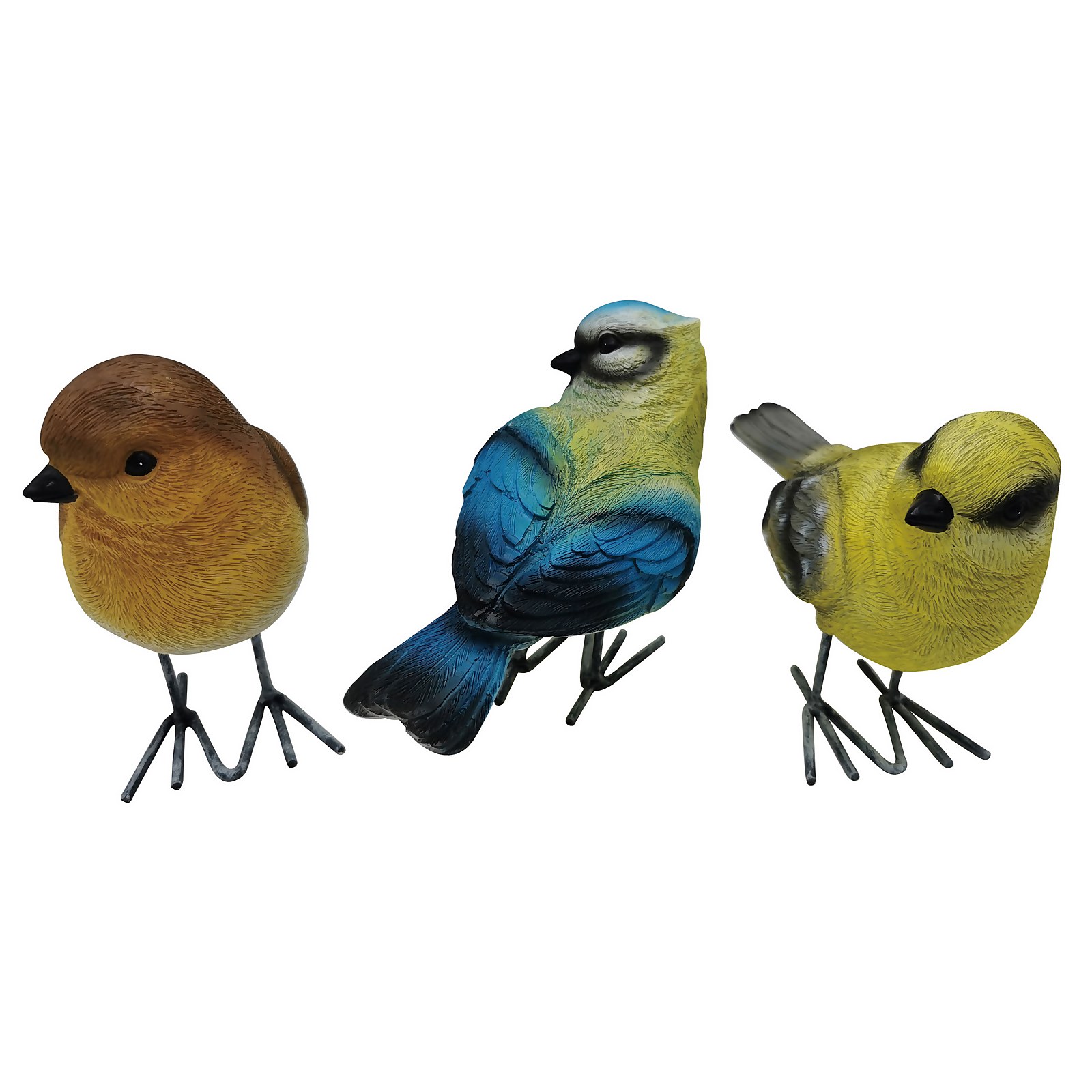 Photo of Resin Robin- Blue Tit & Greenfinch Birds Garden Ornament